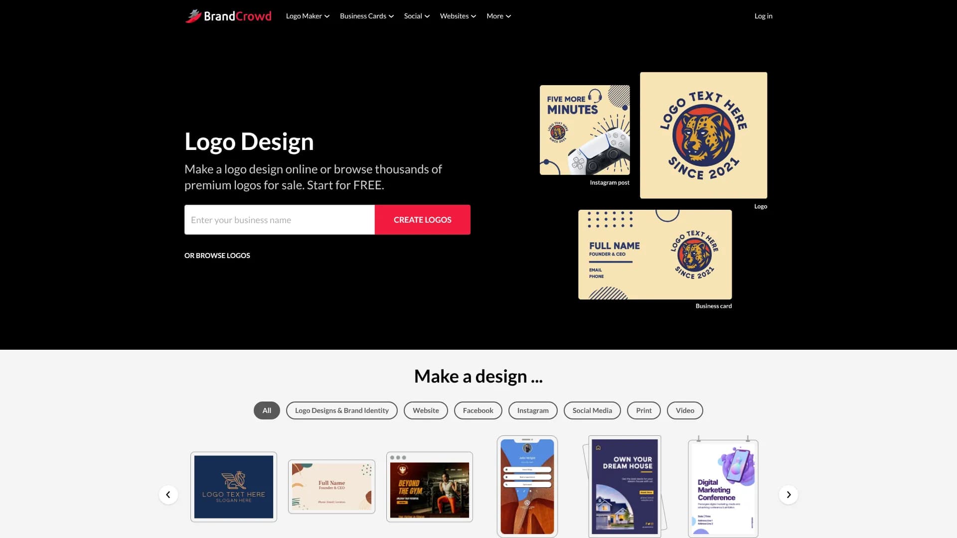 BrandCrowd AI Business Cards