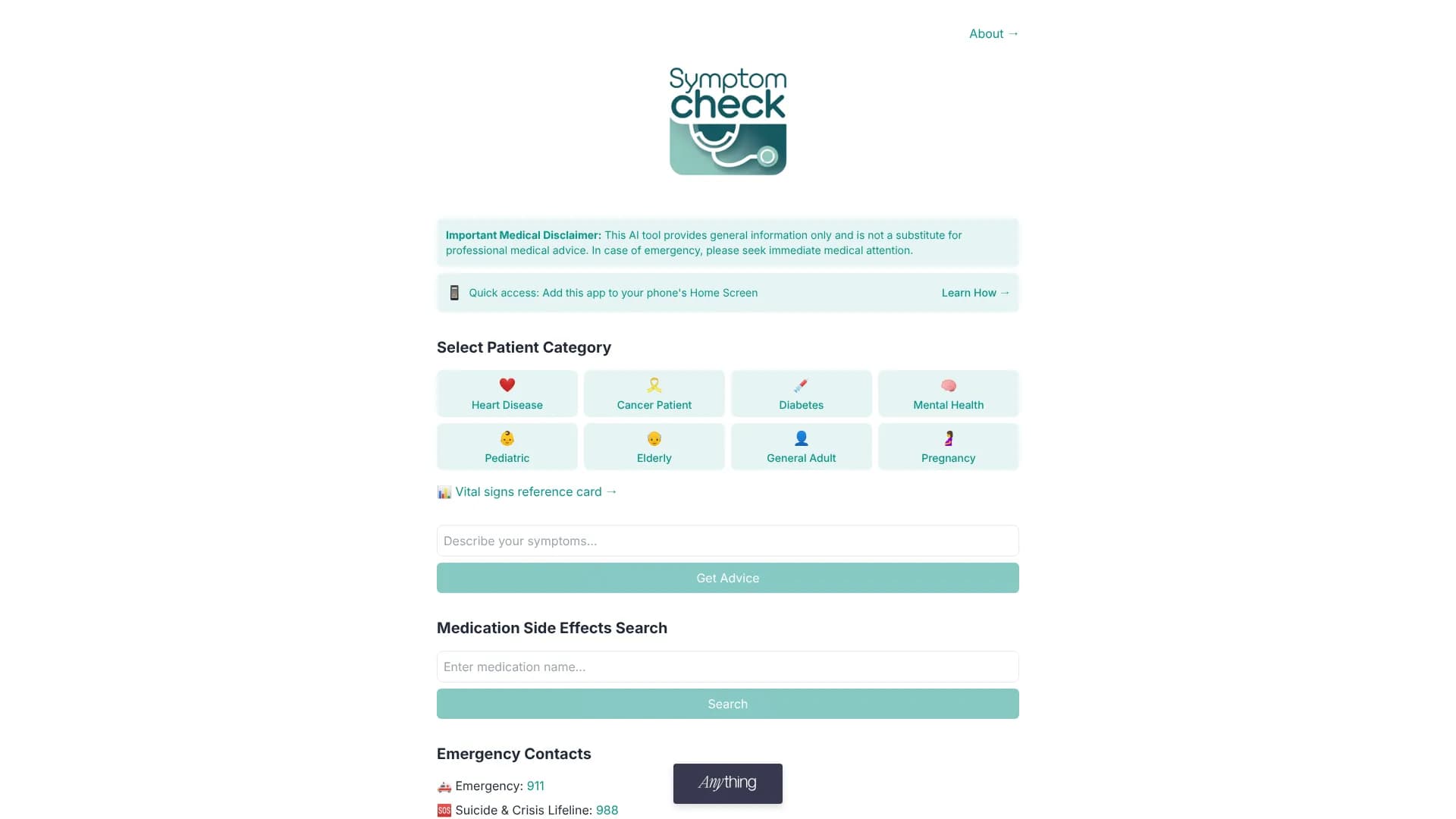Symptom Check AI