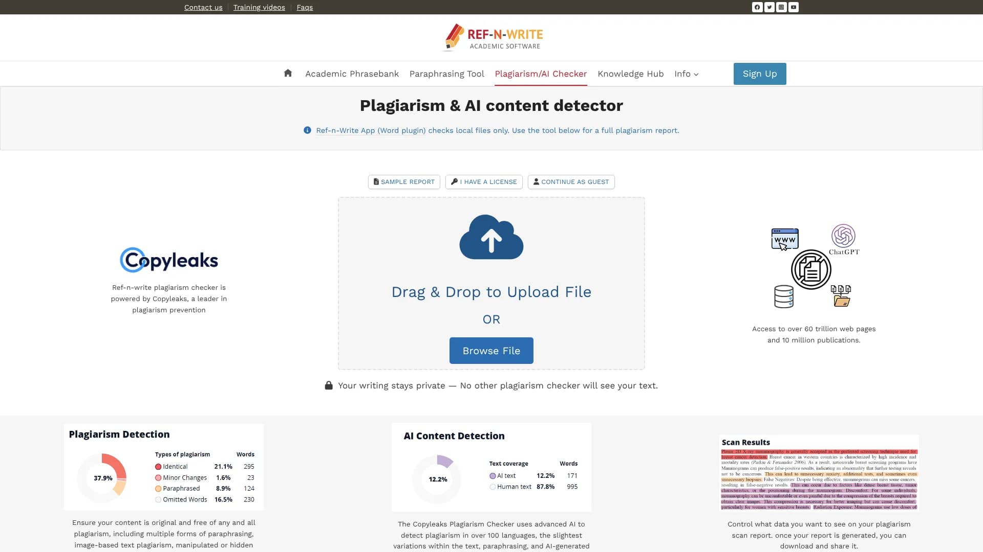 Ref-n-Write Plagiarism & AI Content Detector