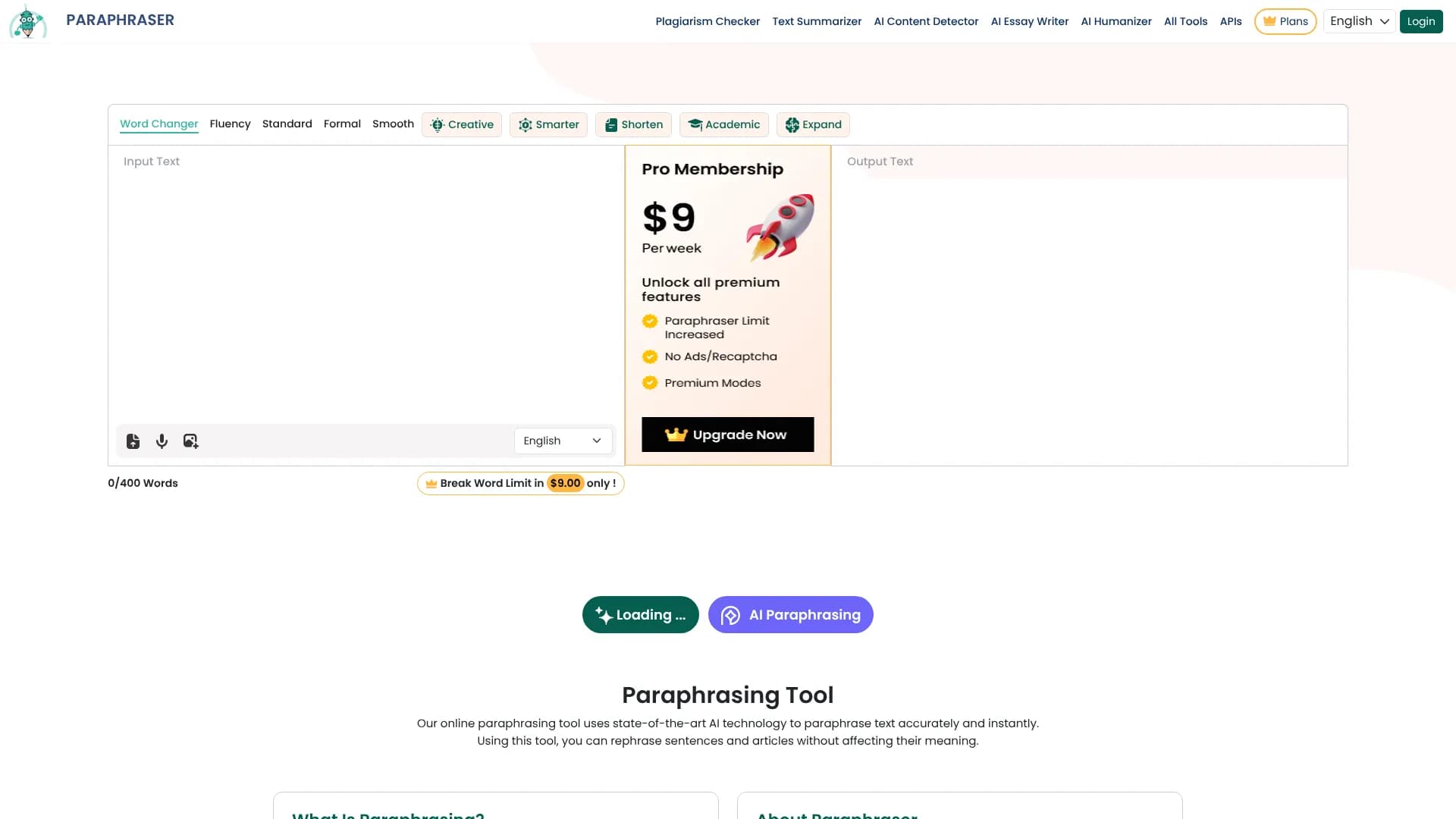 Paraphraser.io Plagiarism Checker