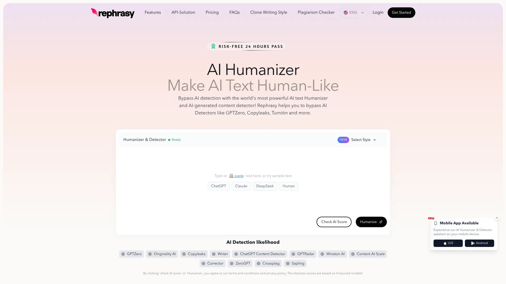 Rephrasy — AI Humanizer & Detector
