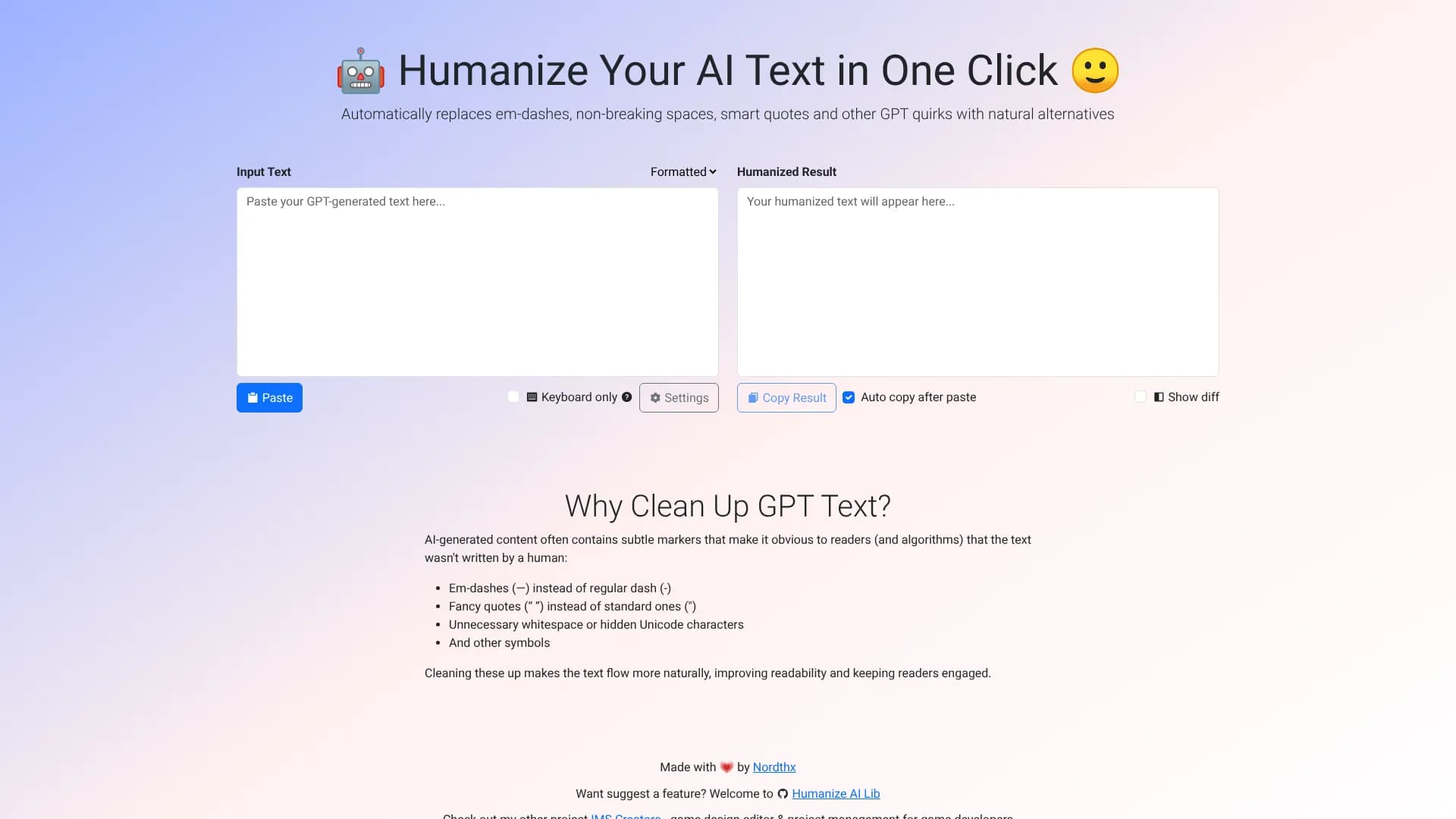 Humanize Your AI Text — One click