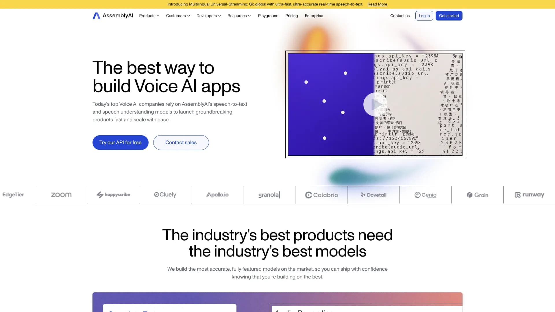 AssemblyAI Multilingual Universal-Streaming