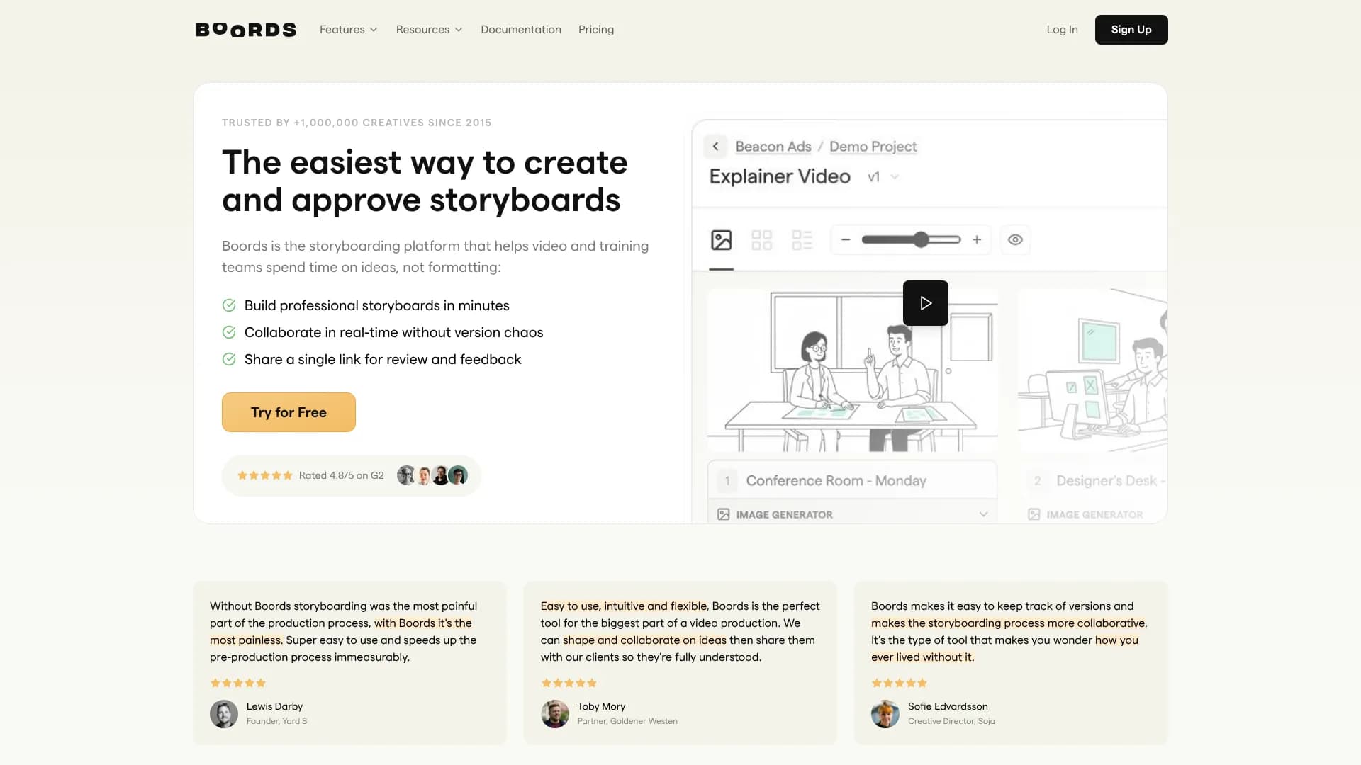 AI Storyboard Generator — Boords