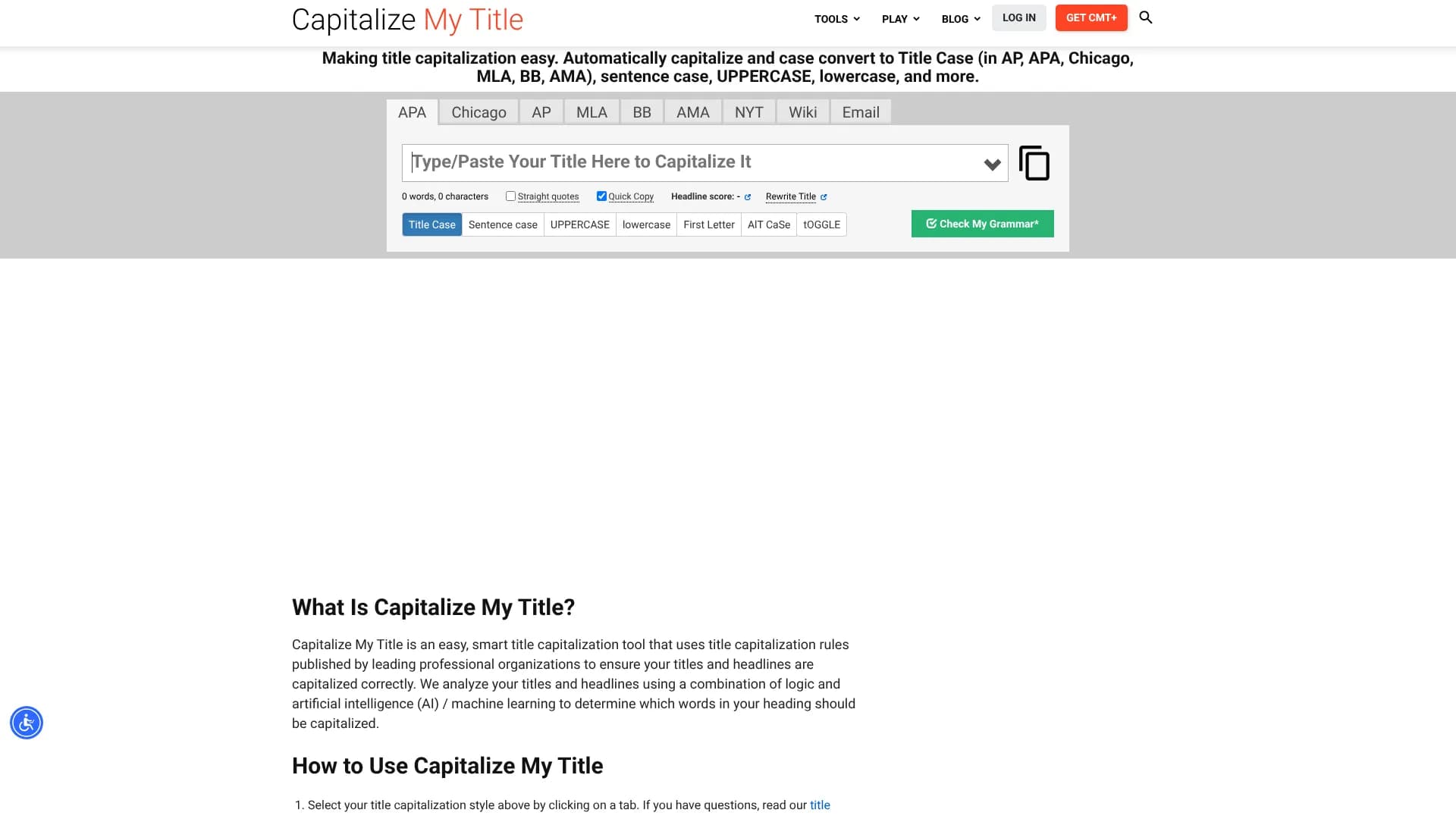 Capitalize My Title