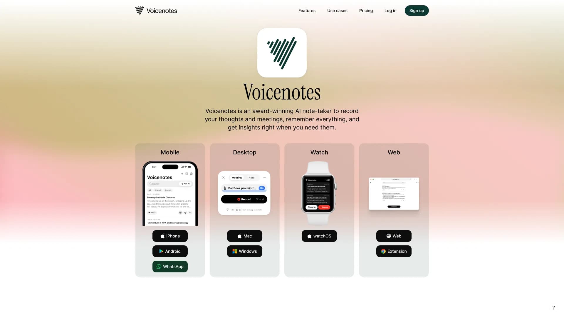 Voicenotes — AI note-taker