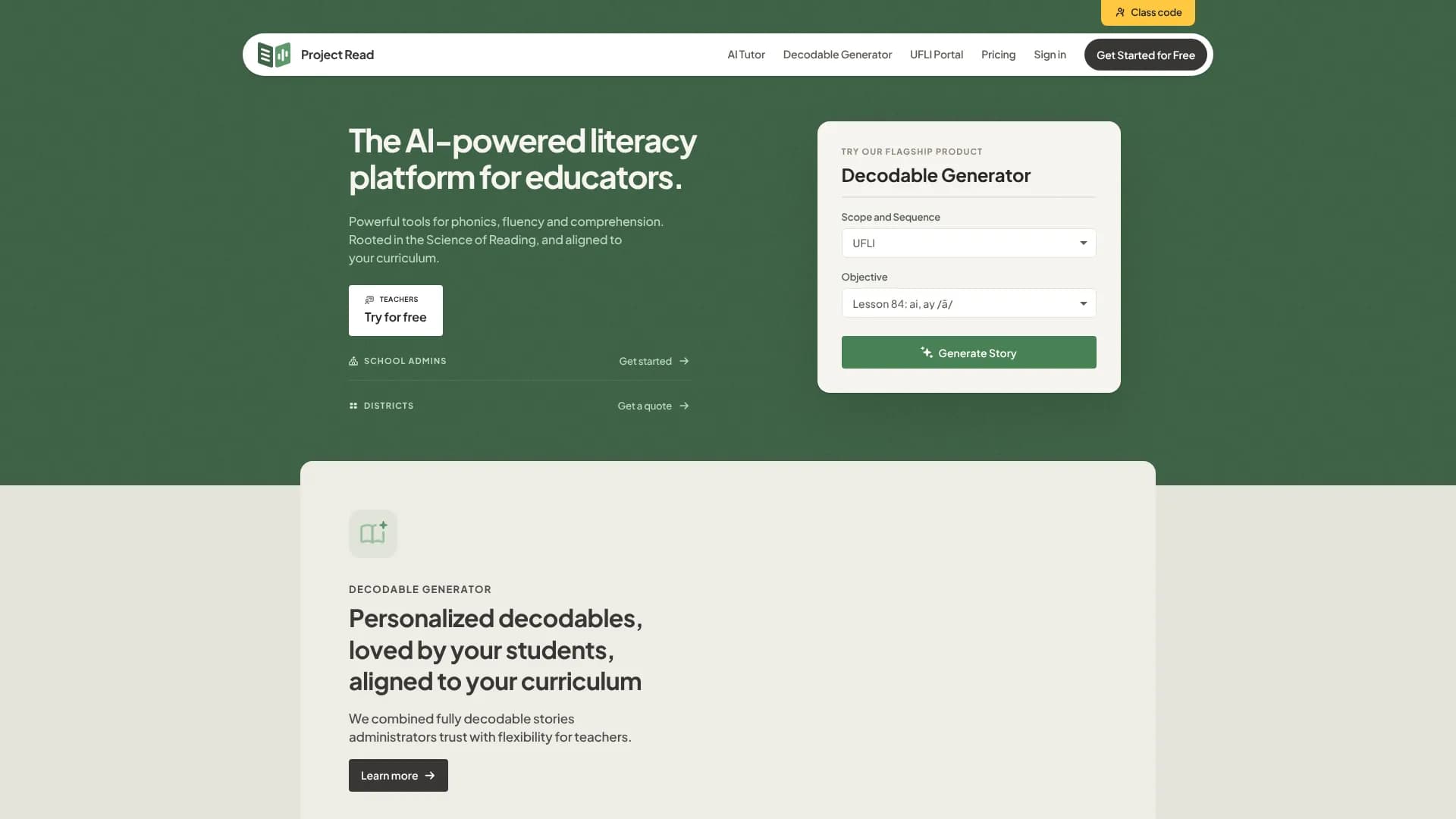 Scope & Sequence — Project Read (Decodable Generator)