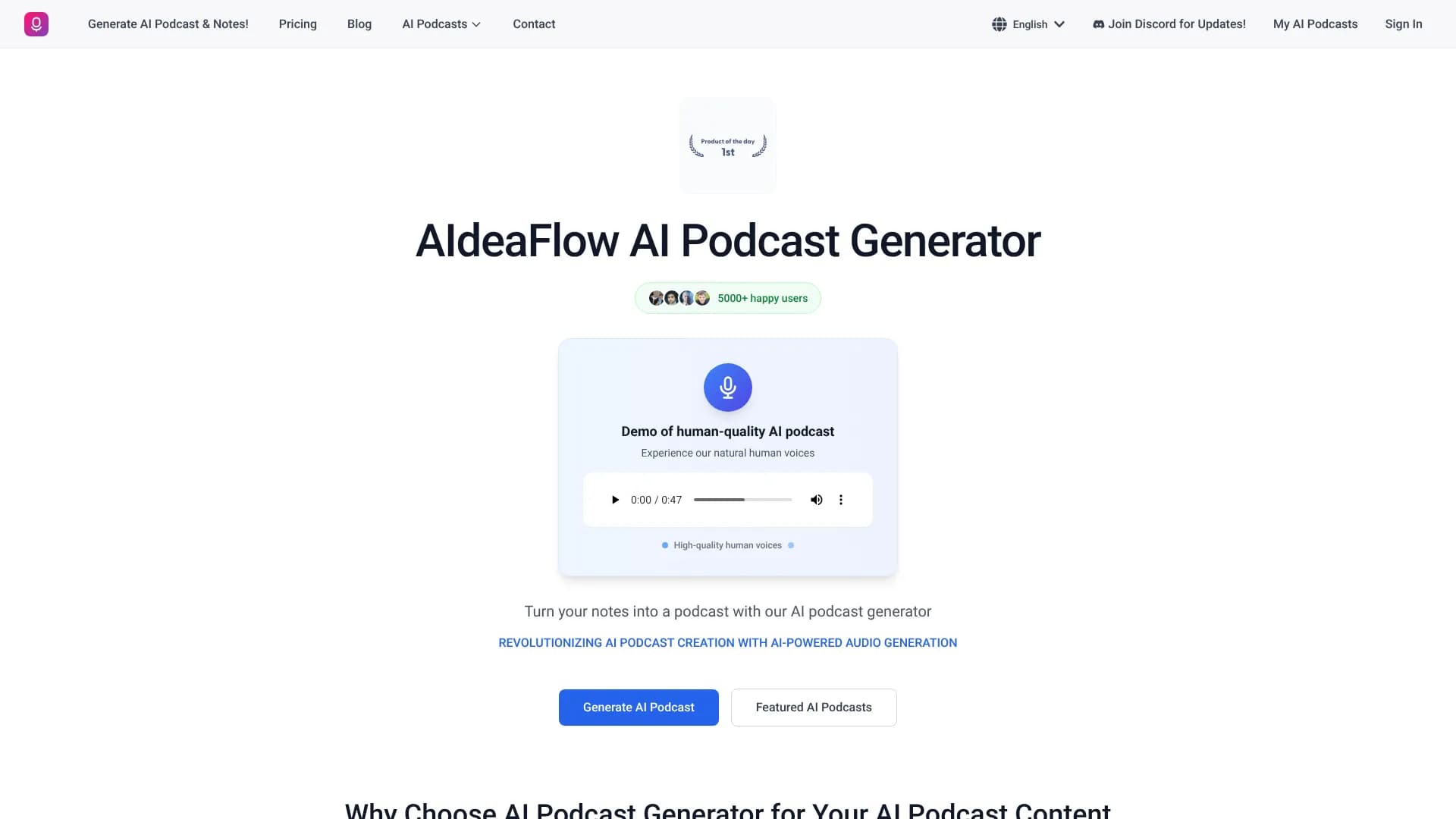 AIdeaFlow — AI Podcast Generator