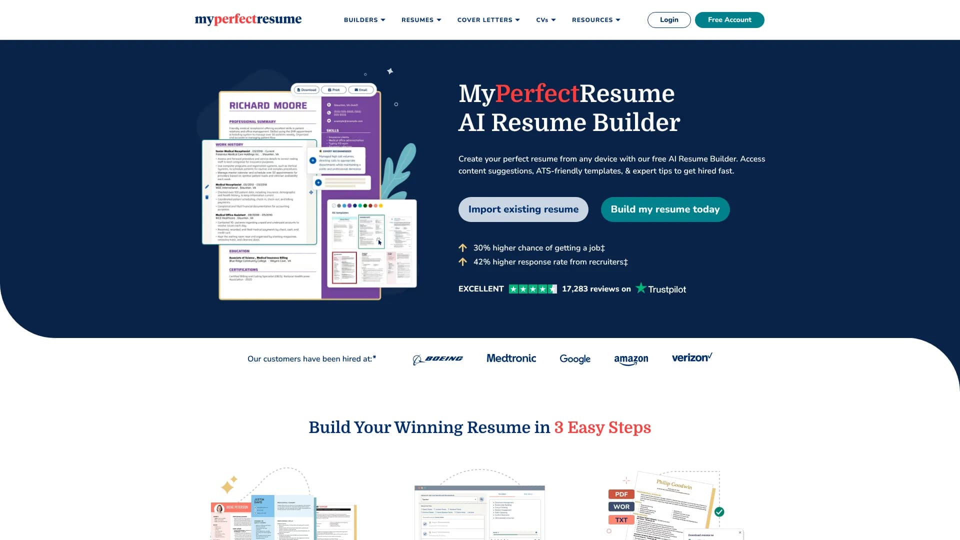 MyPerfectResume AI Resume Builder
