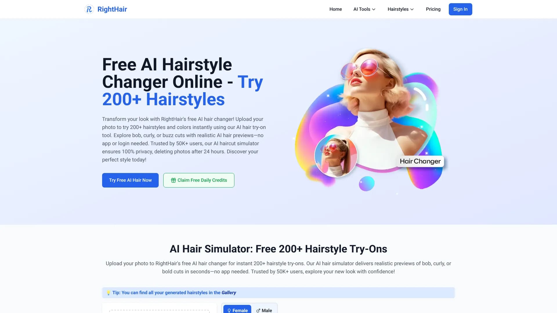 Free AI Hair Color Changer