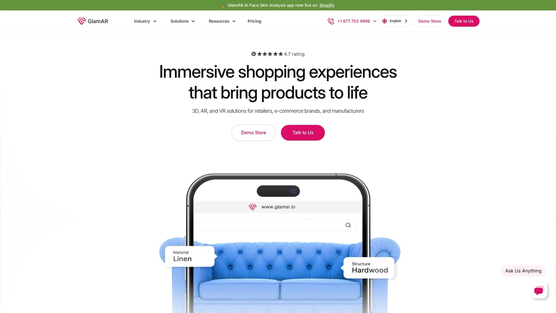 GlamAR AI Face Skin Analysis & Hair Color Changer