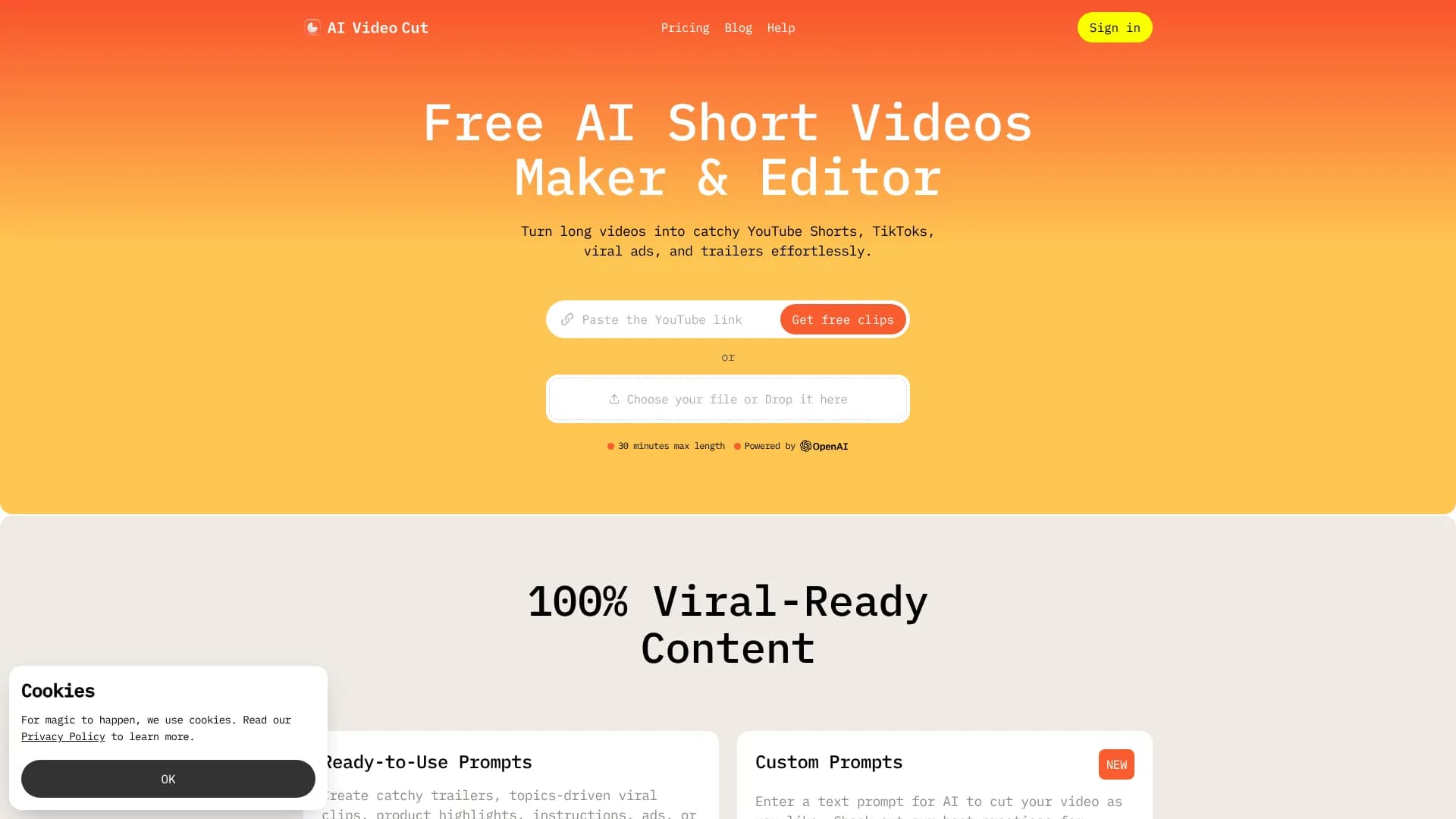 Free AI Short Videos Maker & Editor