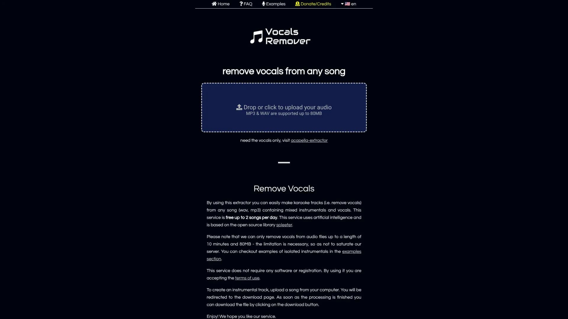 Remove Vocals