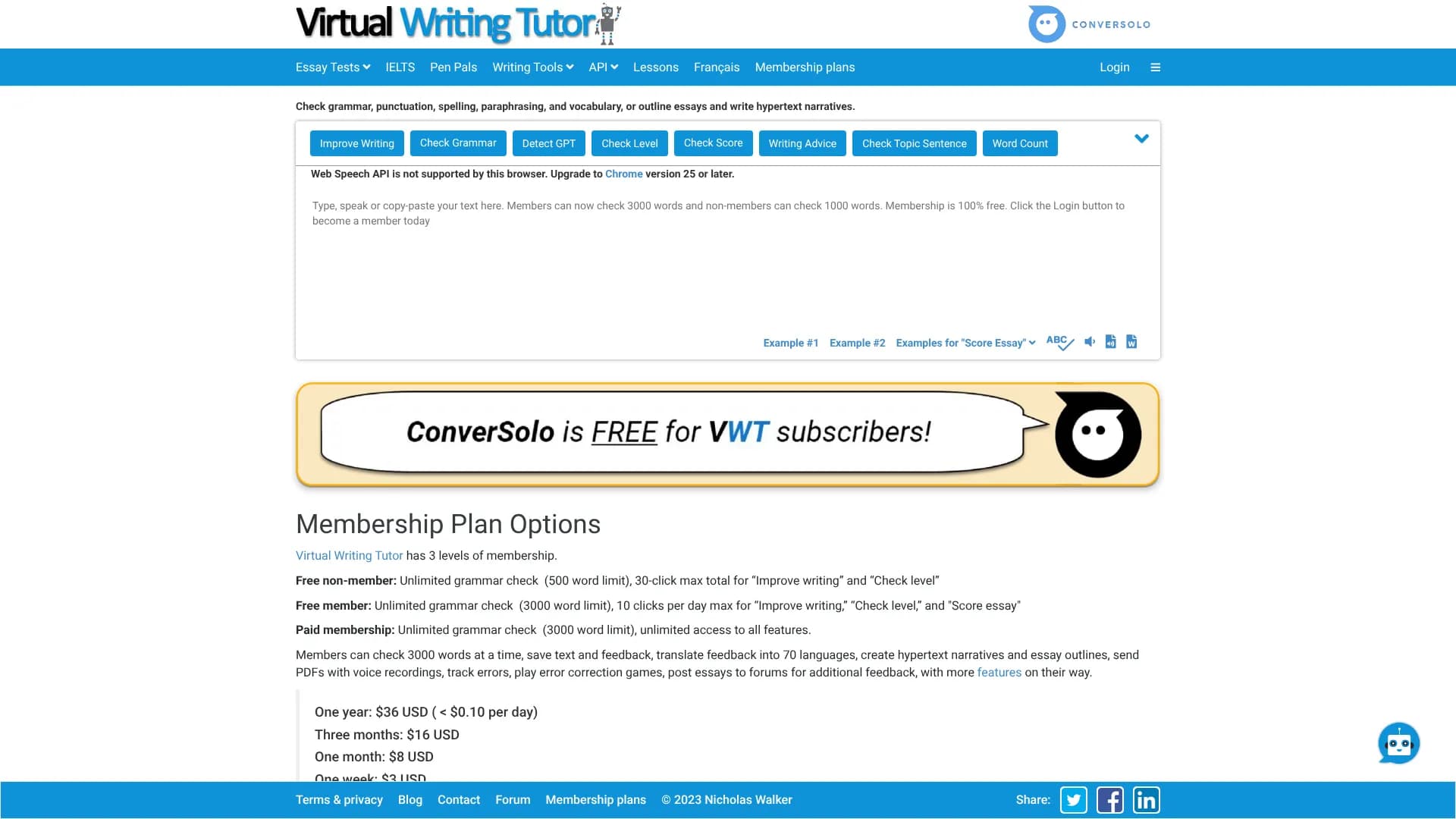 Virtual Writing Tutor