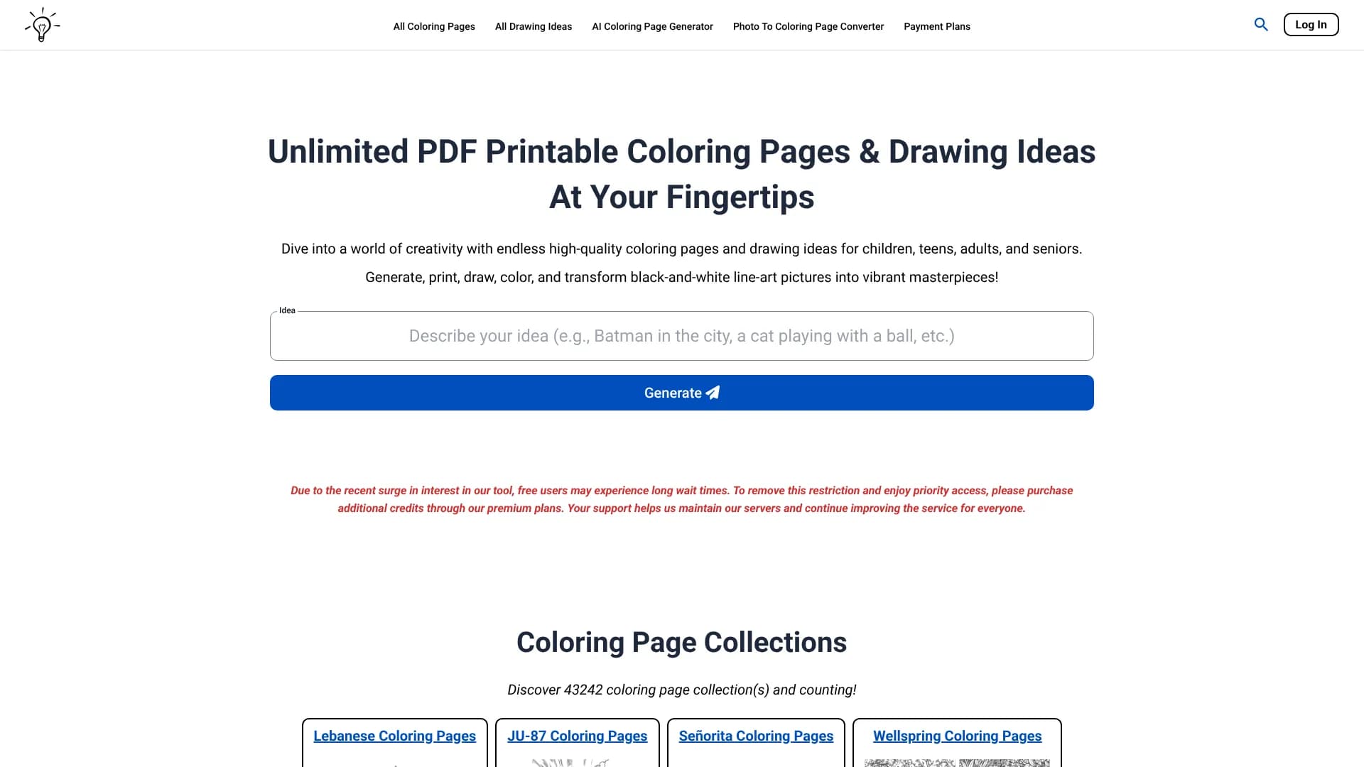 Free AI Coloring Page Generator