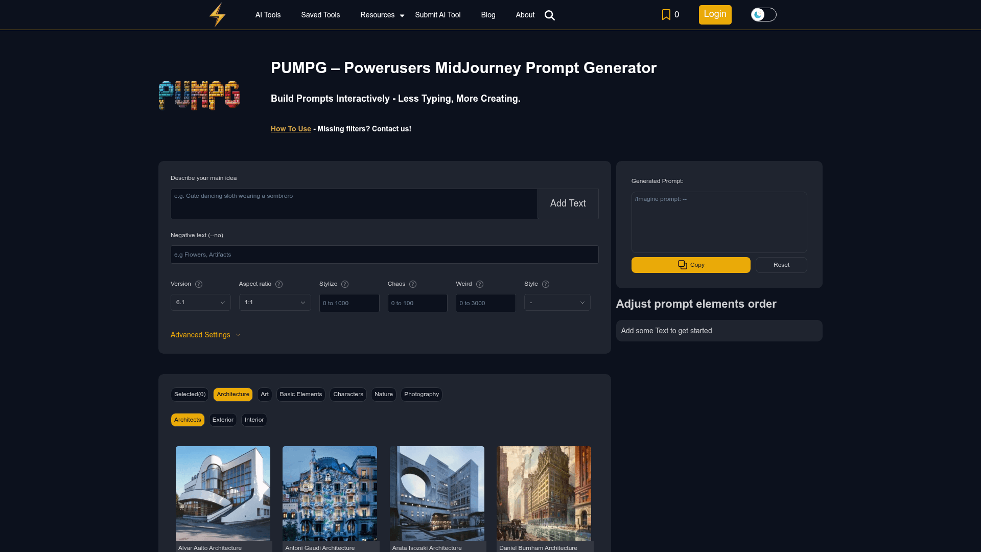 PUMPG - Powerusers MidJourney Prompt Generator