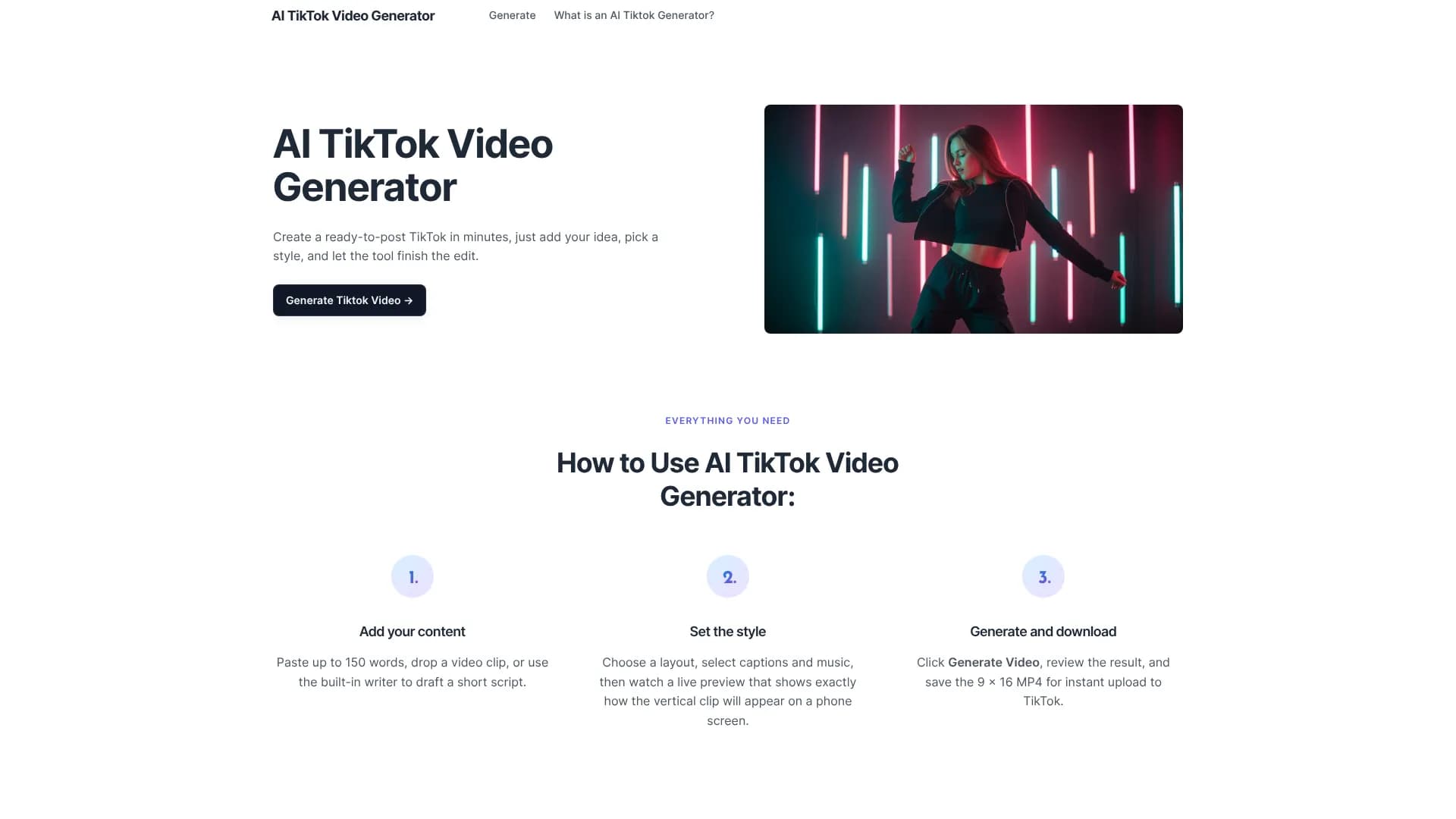 AI TikTok Video Generator