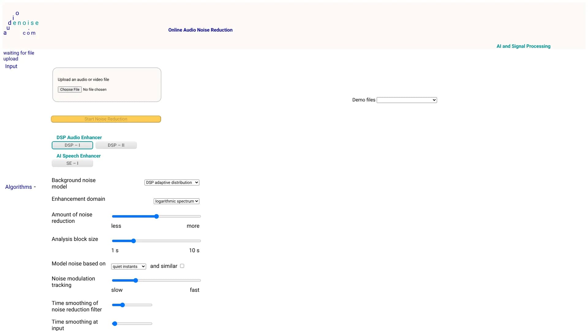 Online Audio Noise Reduction