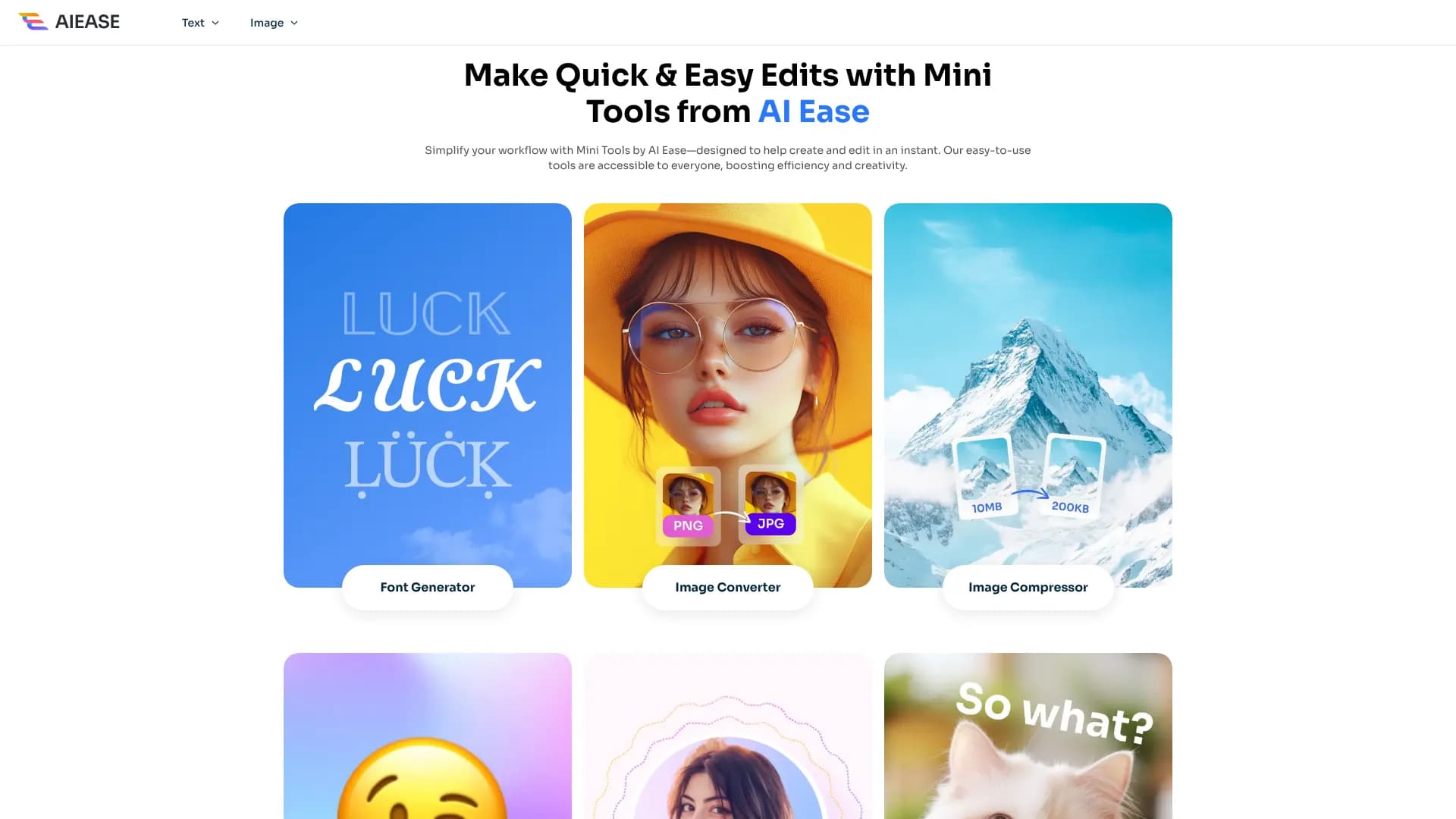 AI Ease — Font Generator & Mini Tools