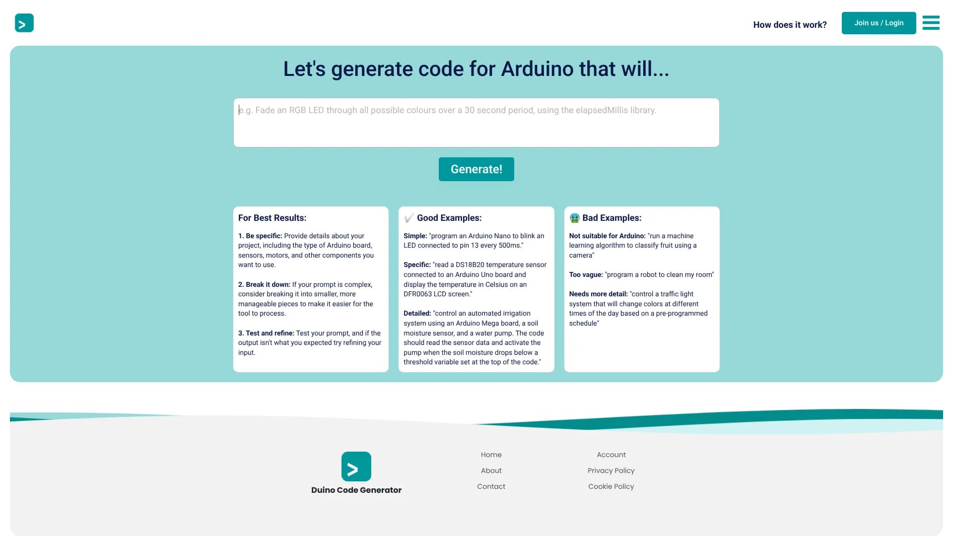 Code Generator for Arduino