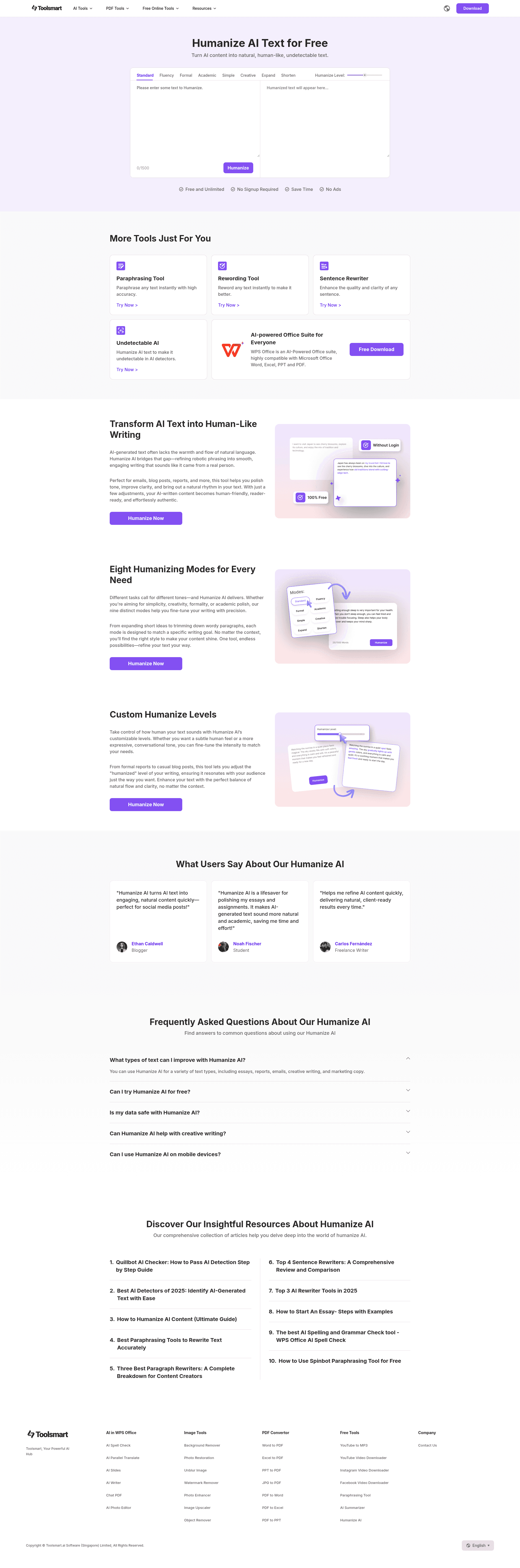 Toolsmart Free Humanize AI