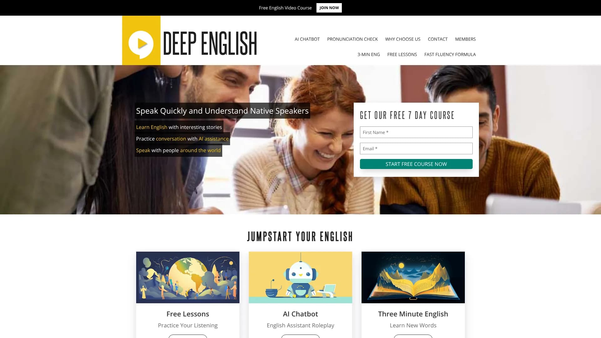 English AI Chatbot — Deep English
