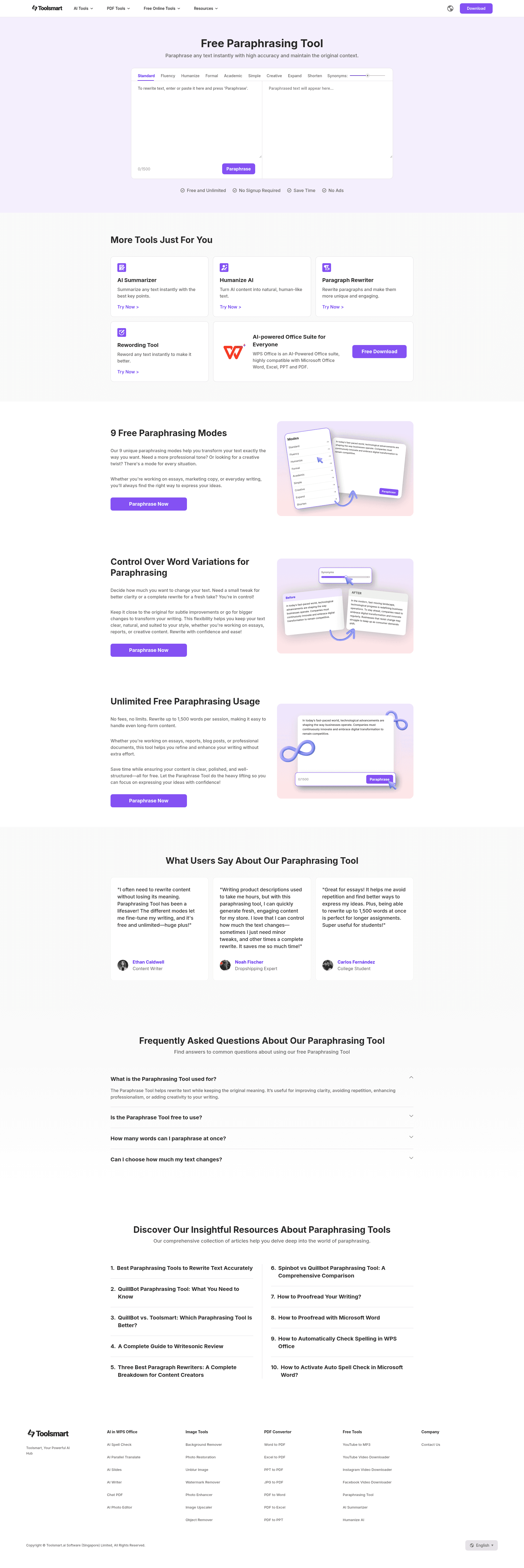 Free Paraphrasing Tool