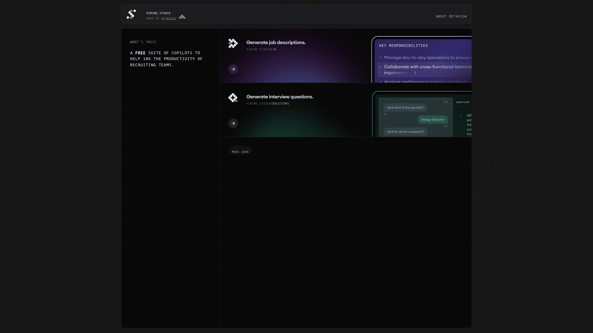 Hiring Studio by Metaview