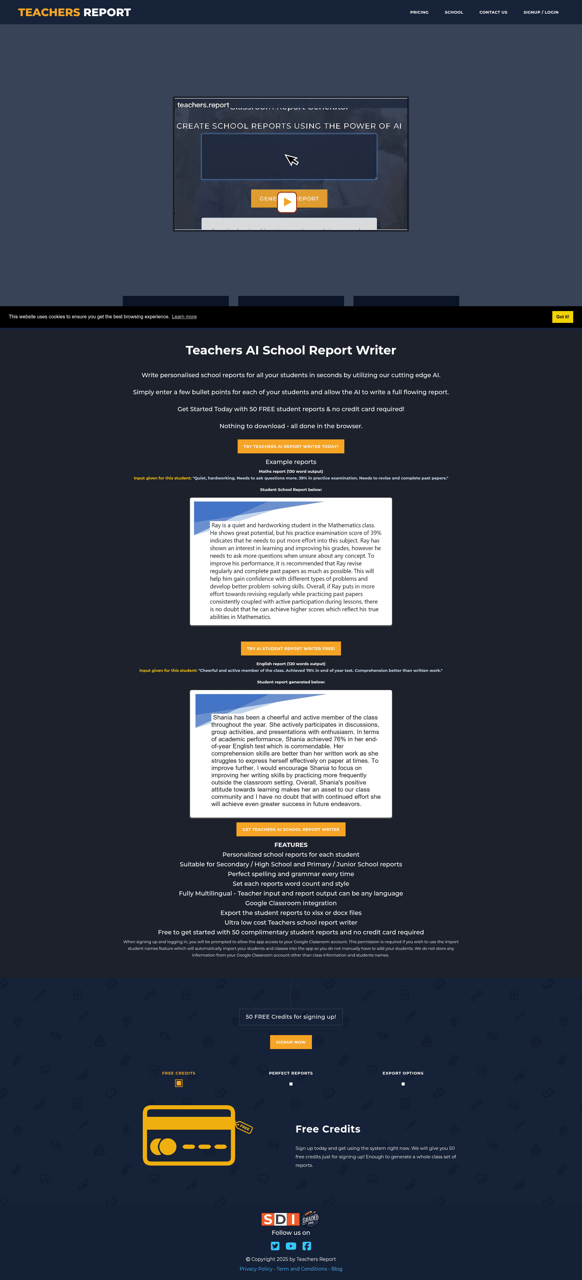 Teachers Report Writer