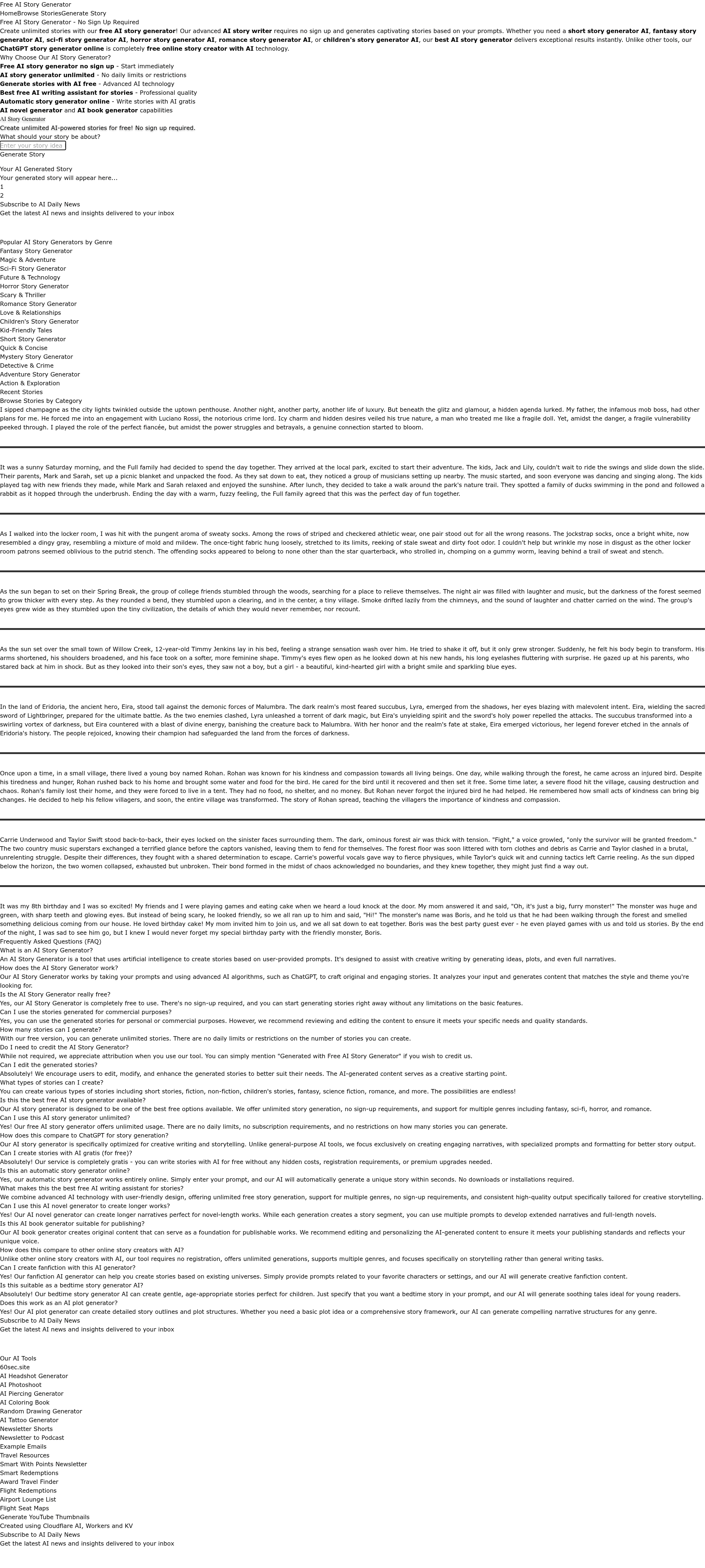 Free AI Story Generator