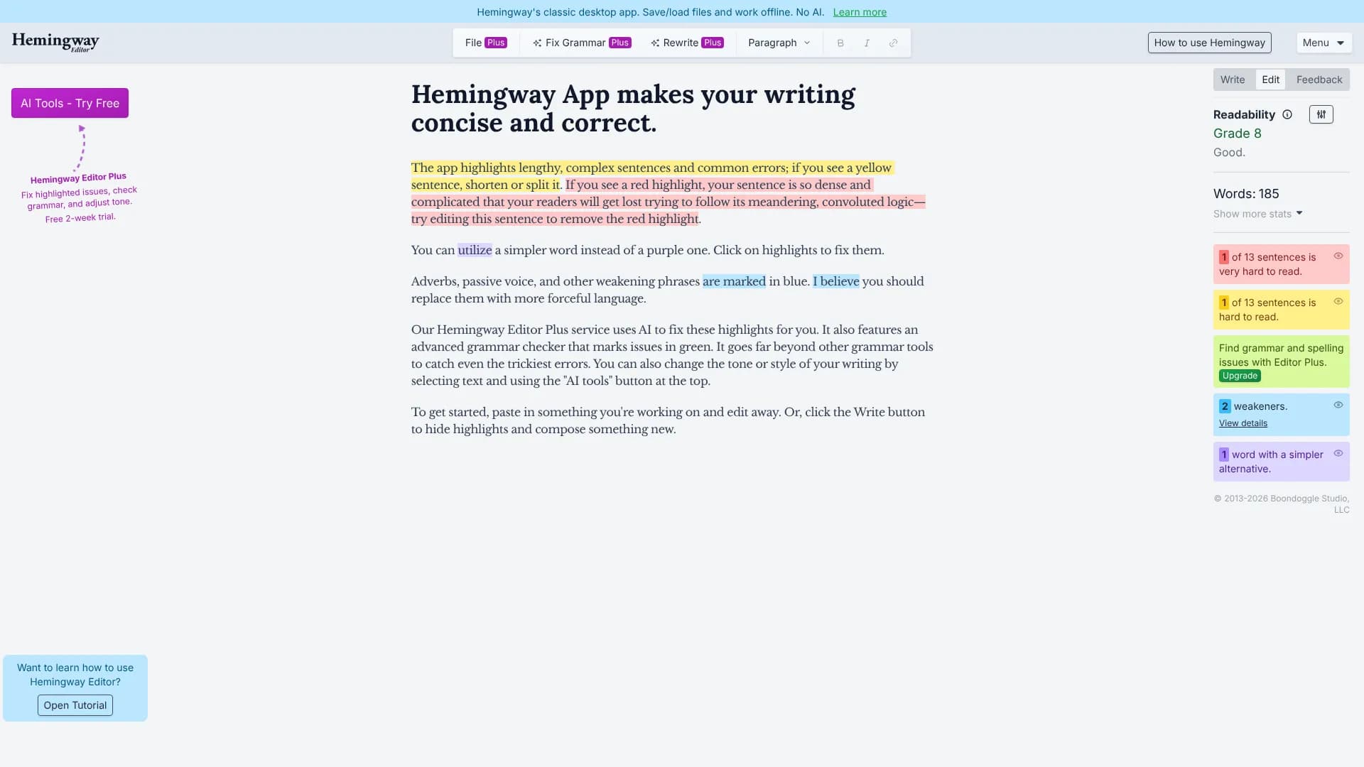 Hemingway Editor Plus