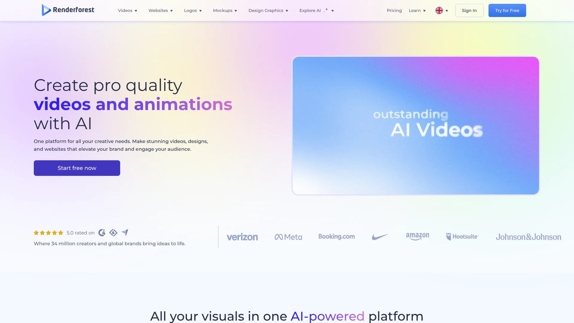 Renderforest AI Cartoon Generator