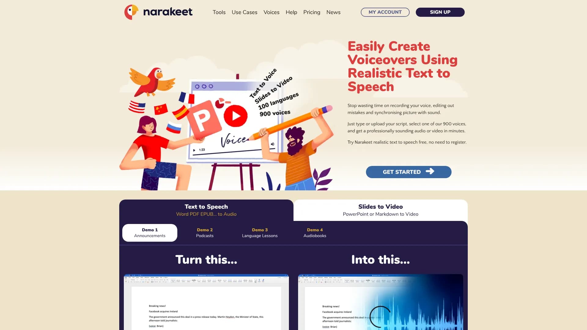 Narakeet Kids Voice Generator