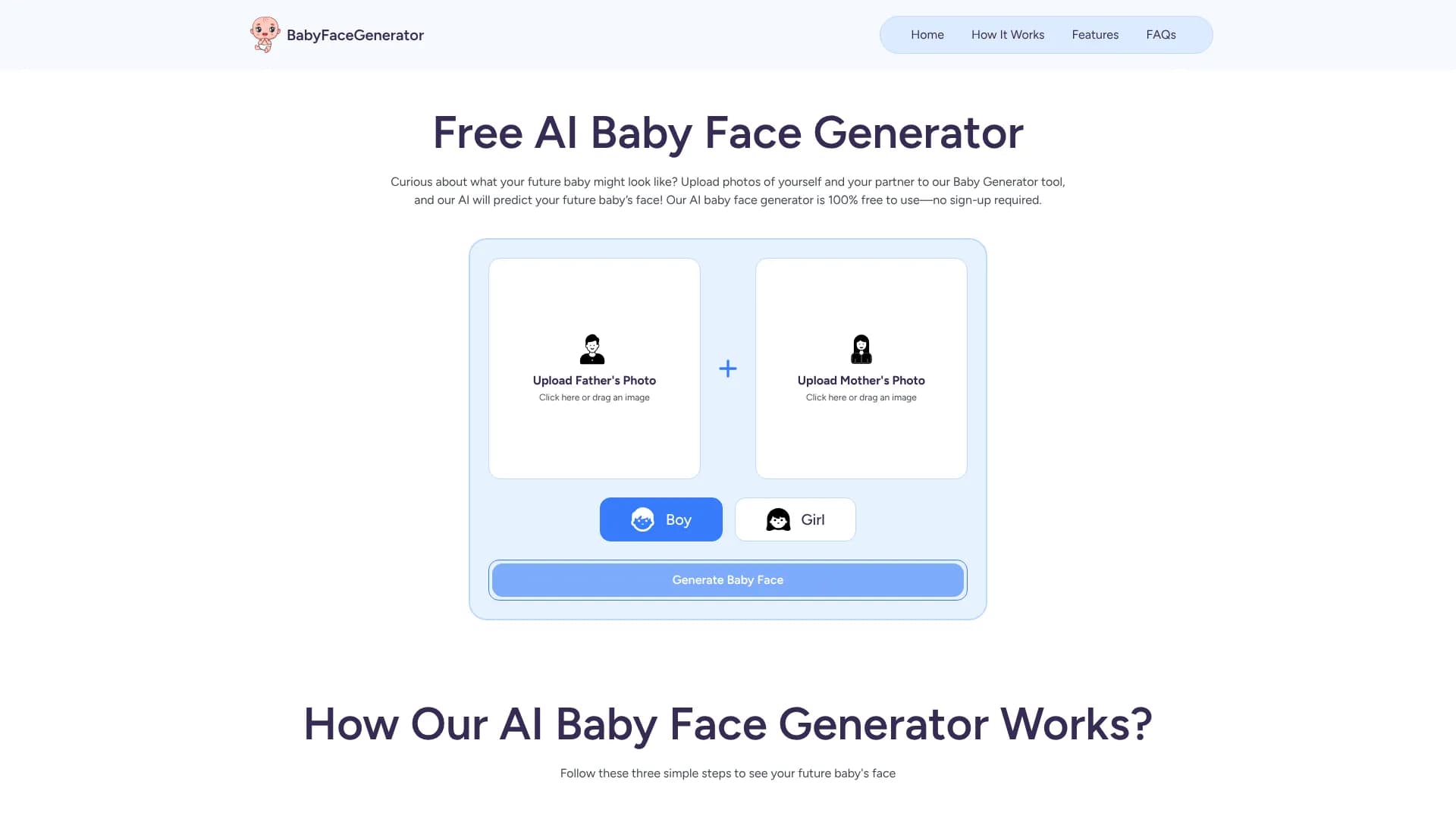 Free AI Baby Face Generator