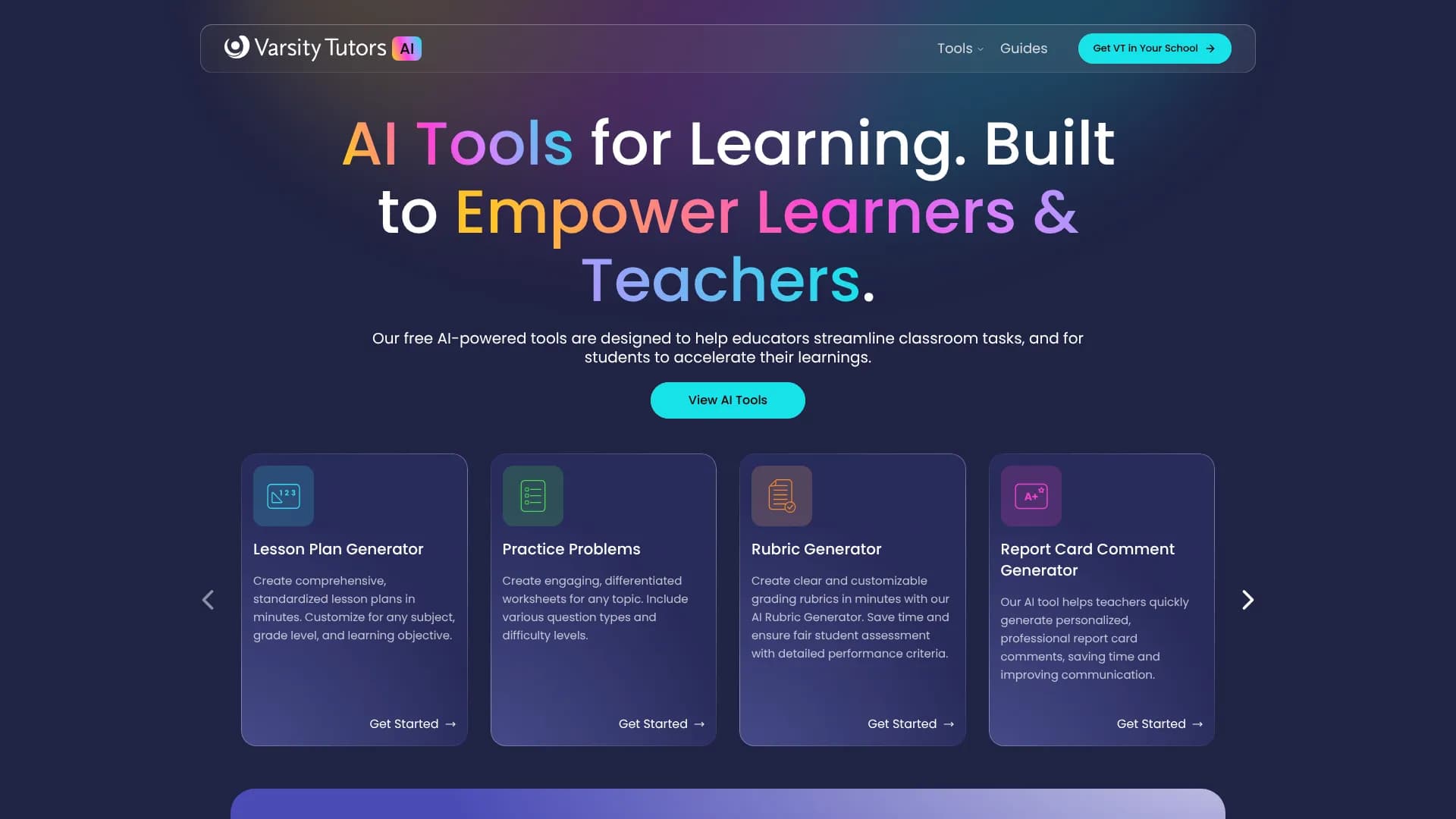 Lesson Plan Generator (Varsity Tutors)