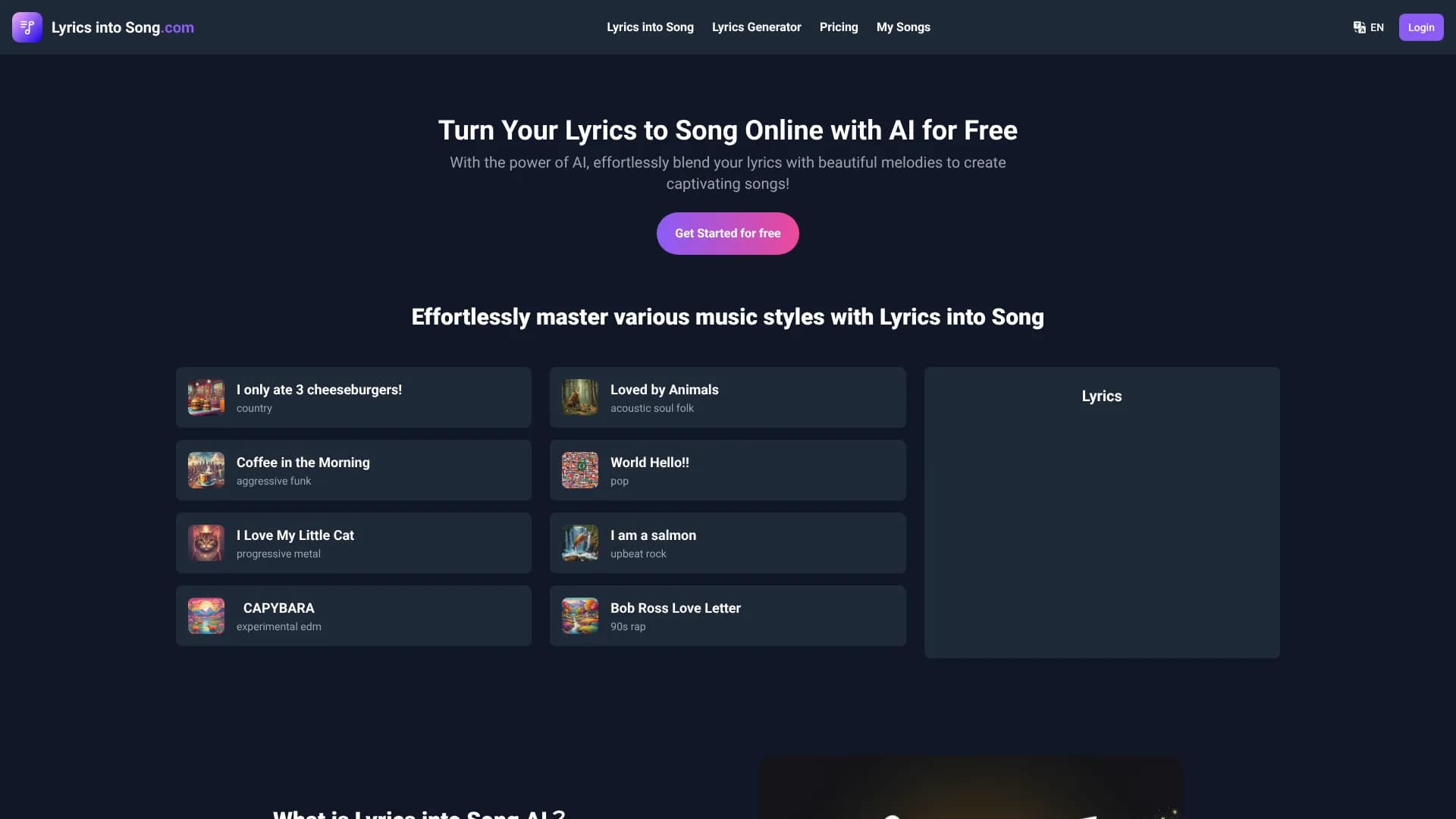 Lyrics Into Song
