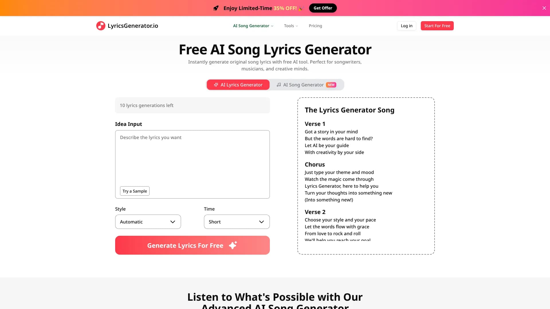 LyricsGenerator.io