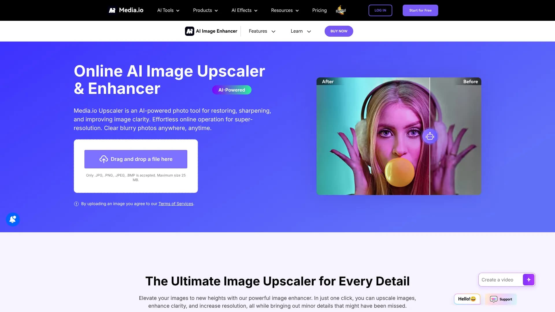Media.io AI Image Upscaler