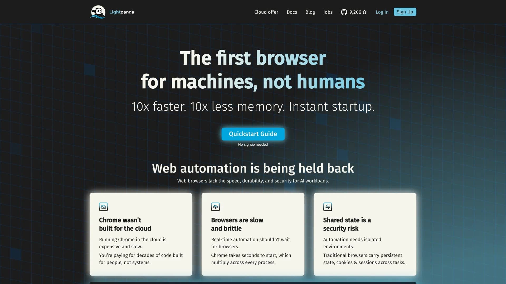Lightpanda — browser for machines (10x faster, 10x less memory)