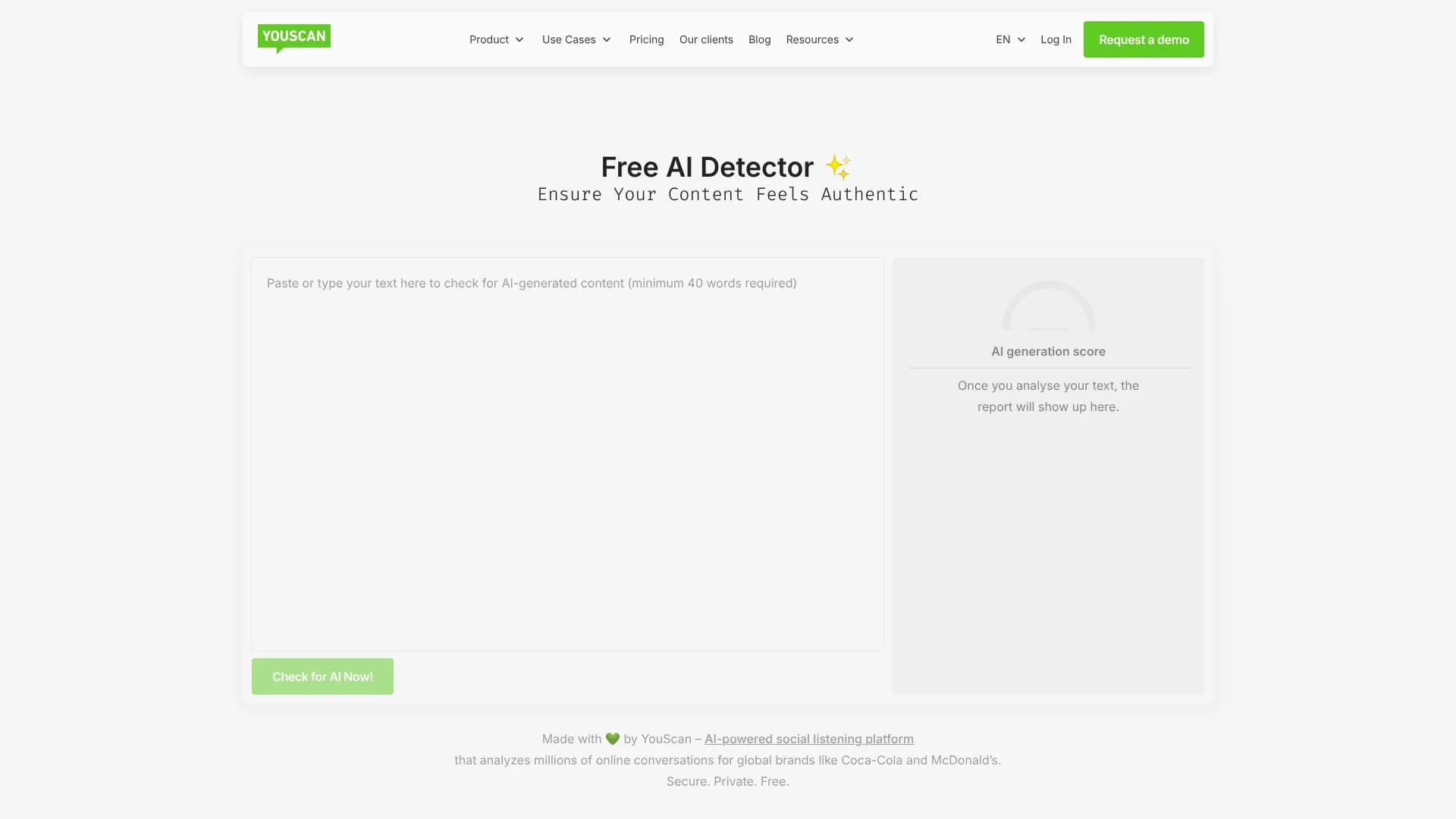 YouScan Free AI Detector