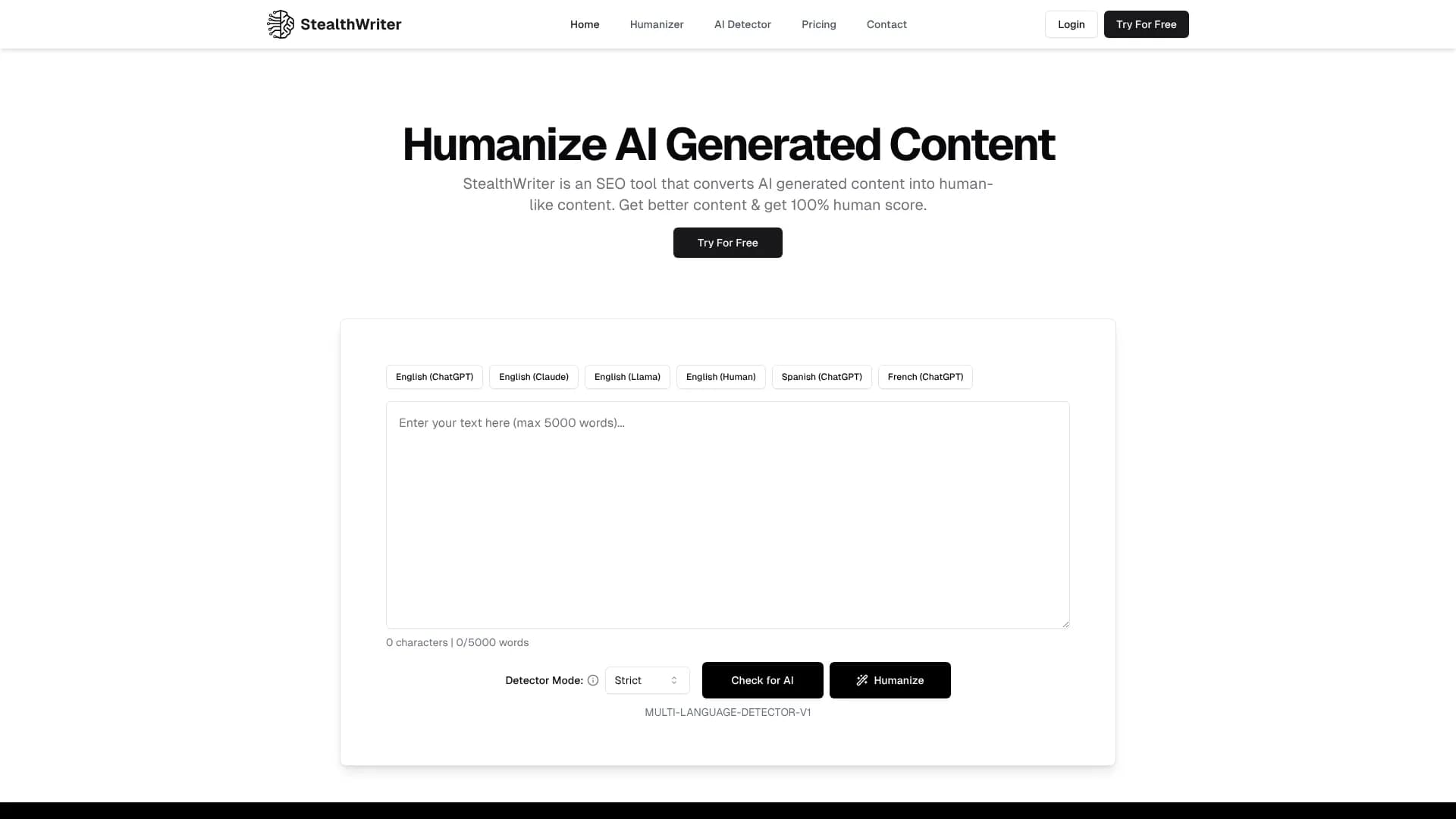AI Detector — StealthWriter (99.8% accuracy)