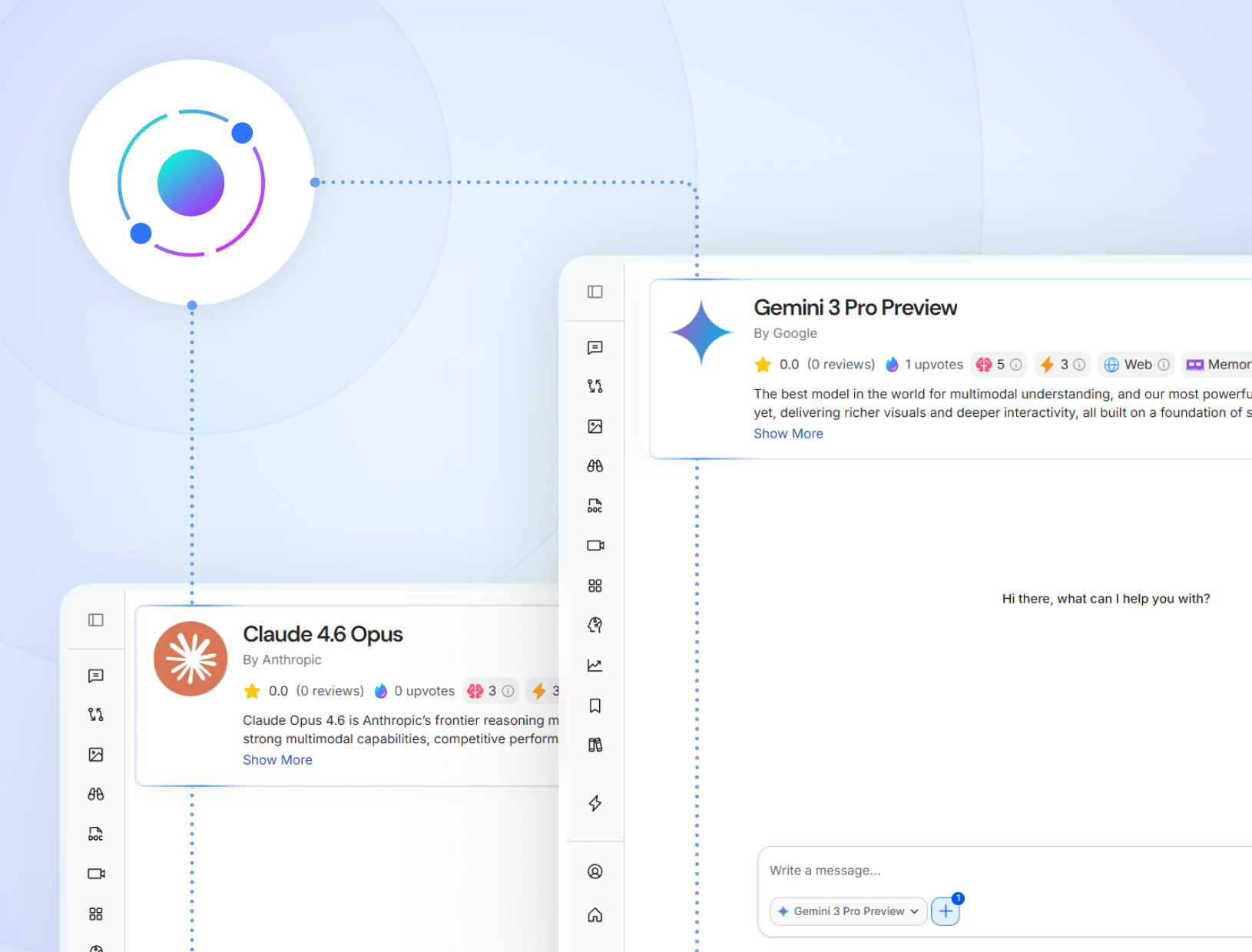 Múltiples interfaces de modelos de IA con acceso unificado