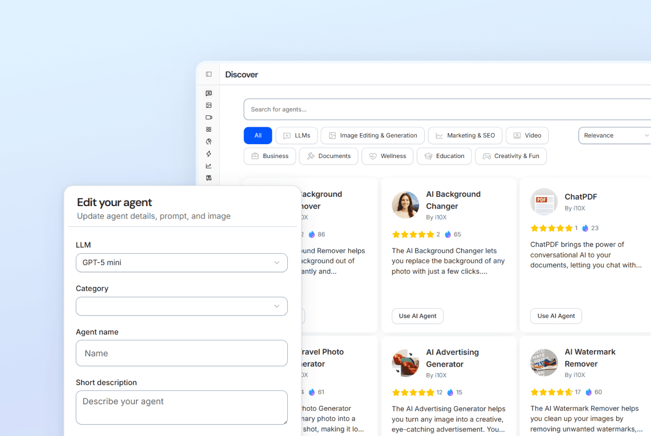 AI agent builder interface