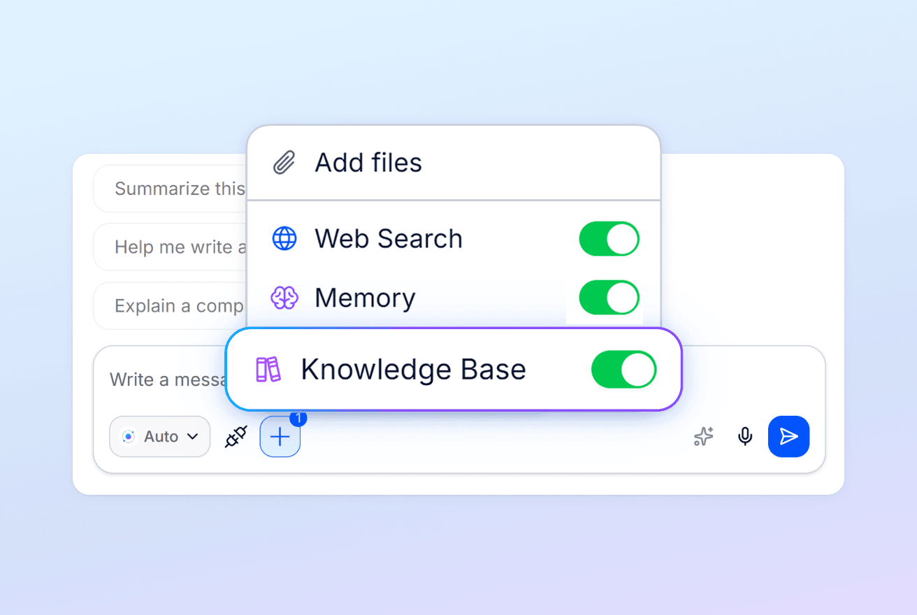 Chat interface with file attachments