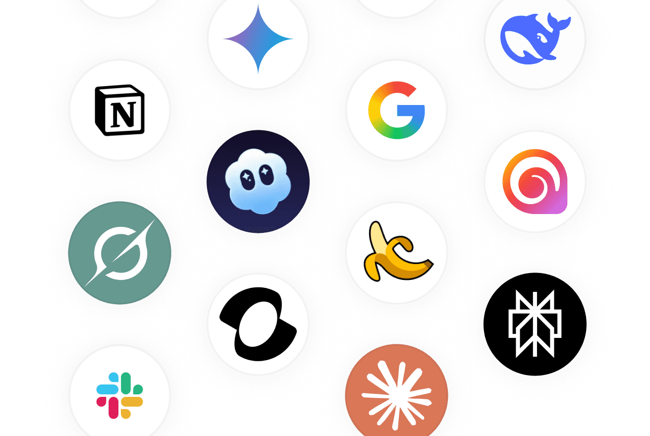 AI model icons grid