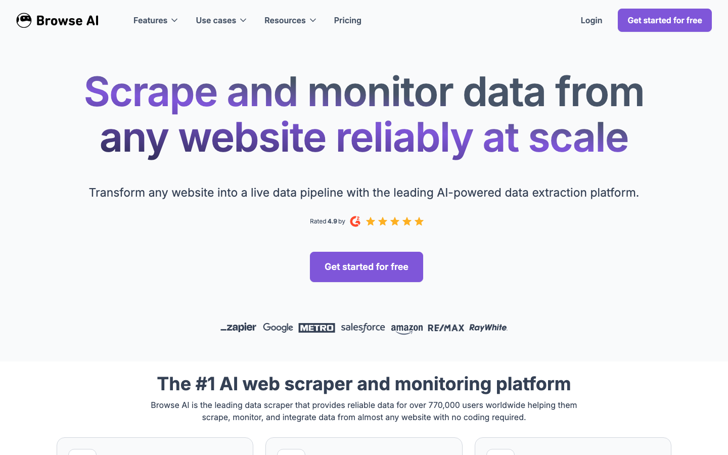 Browse AI homepage screenshot captured 2026-08-28