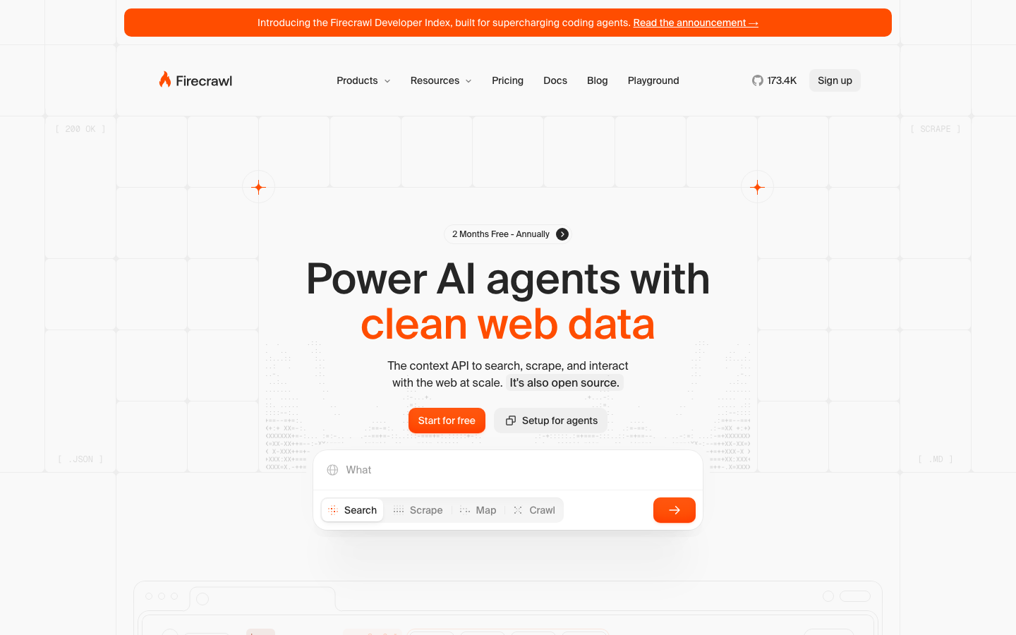 Firecrawl homepage screenshot captured 2026-08-28