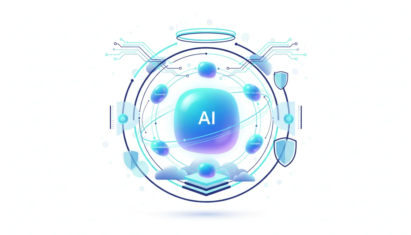 Abstract visualization of AI agents and their interconnected systems, representing autonomous AI capabilities.