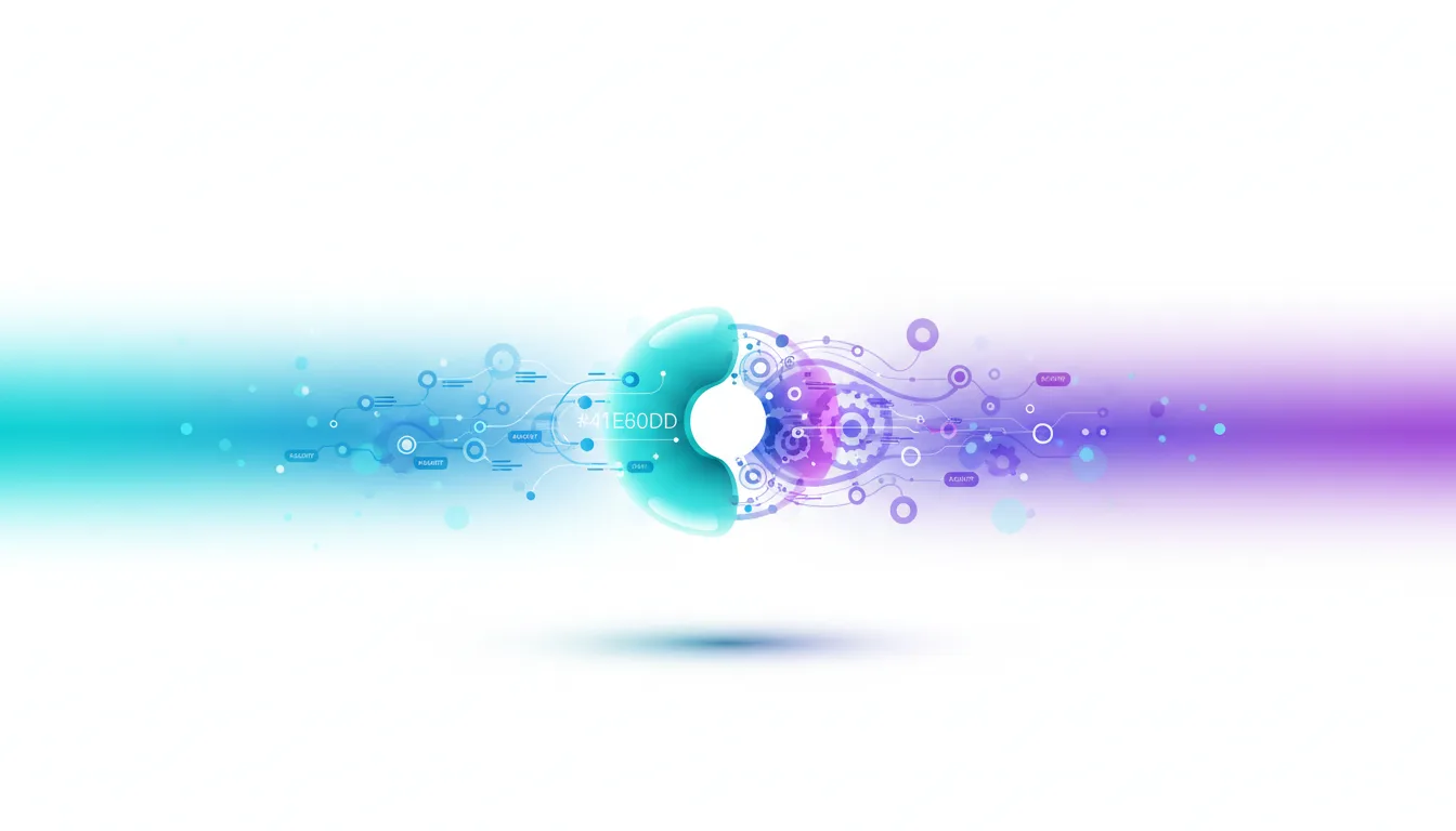 Abstract representation of AI coding evolution with a circular element and interconnected digital circuits in blue and purple hues.