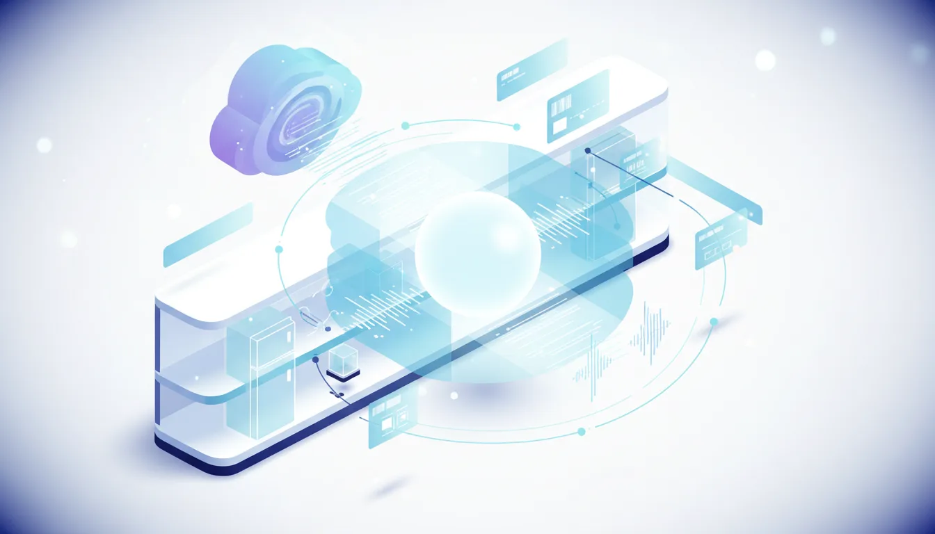 Abstract visualization of edge computing infrastructure processing data streams and cloud connectivity for AI voice agents in retail.